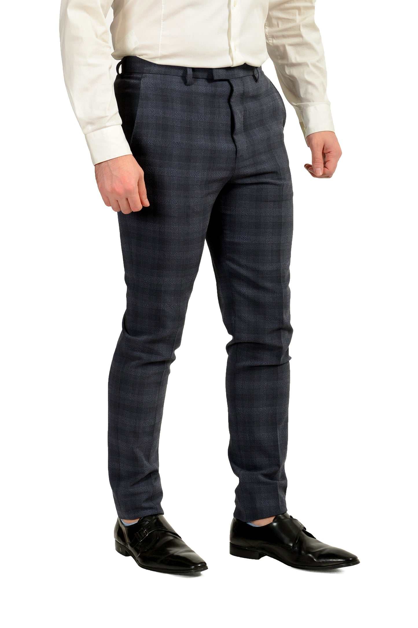 Hugo Boss Men's "T-Novem/Brite" Silk Wool Plaid Two Button Suit US 36R IT 46R