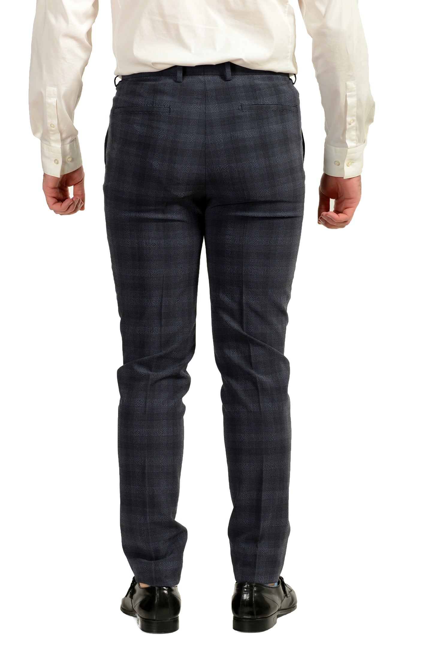 Hugo Boss Men's "T-Novem/Brite" Silk Wool Plaid Two Button Suit US 36R IT 46R
