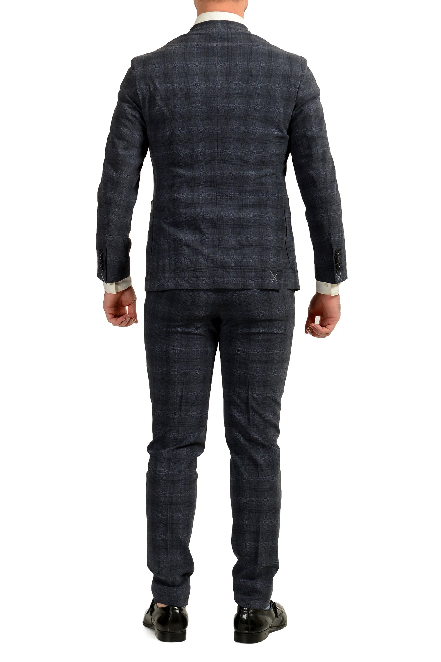 Hugo Boss Men's "T-Novem/Brite" Silk Wool Plaid Two Button Suit US 36R IT 46R