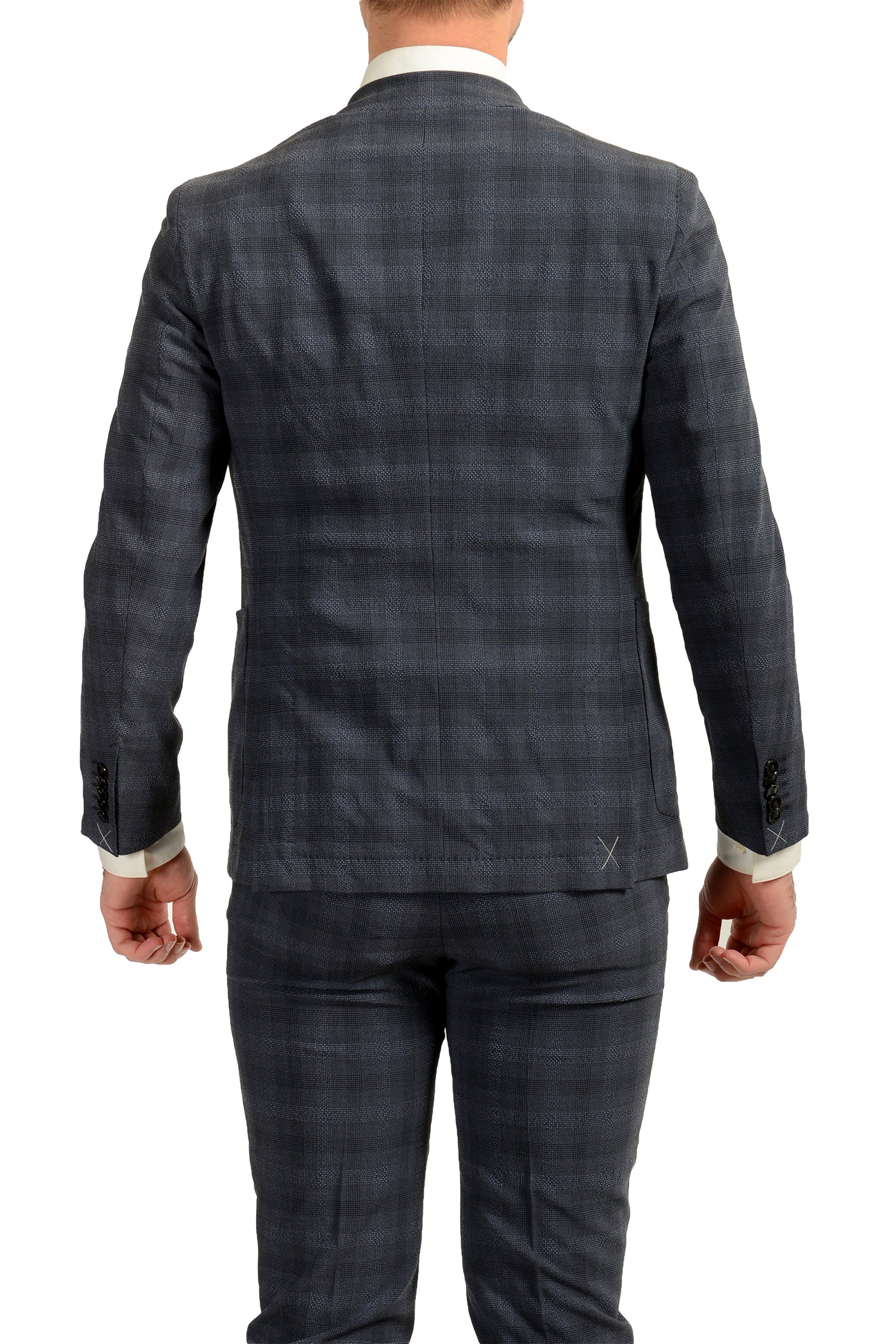 Hugo Boss Men's "T-Novem/Brite" Silk Wool Plaid Two Button Suit US 36R IT 46R
