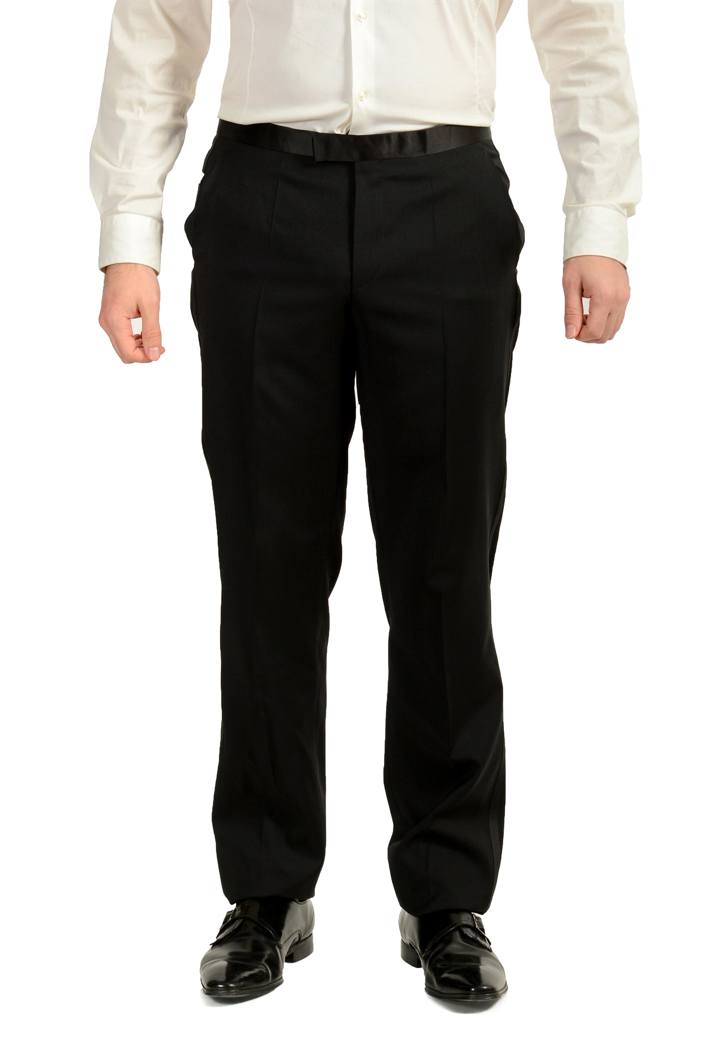 Hugo Boss Men's "The Stars75/Glamour3" Black Tuxedo 100% Wool Suit US 42L IT 52L