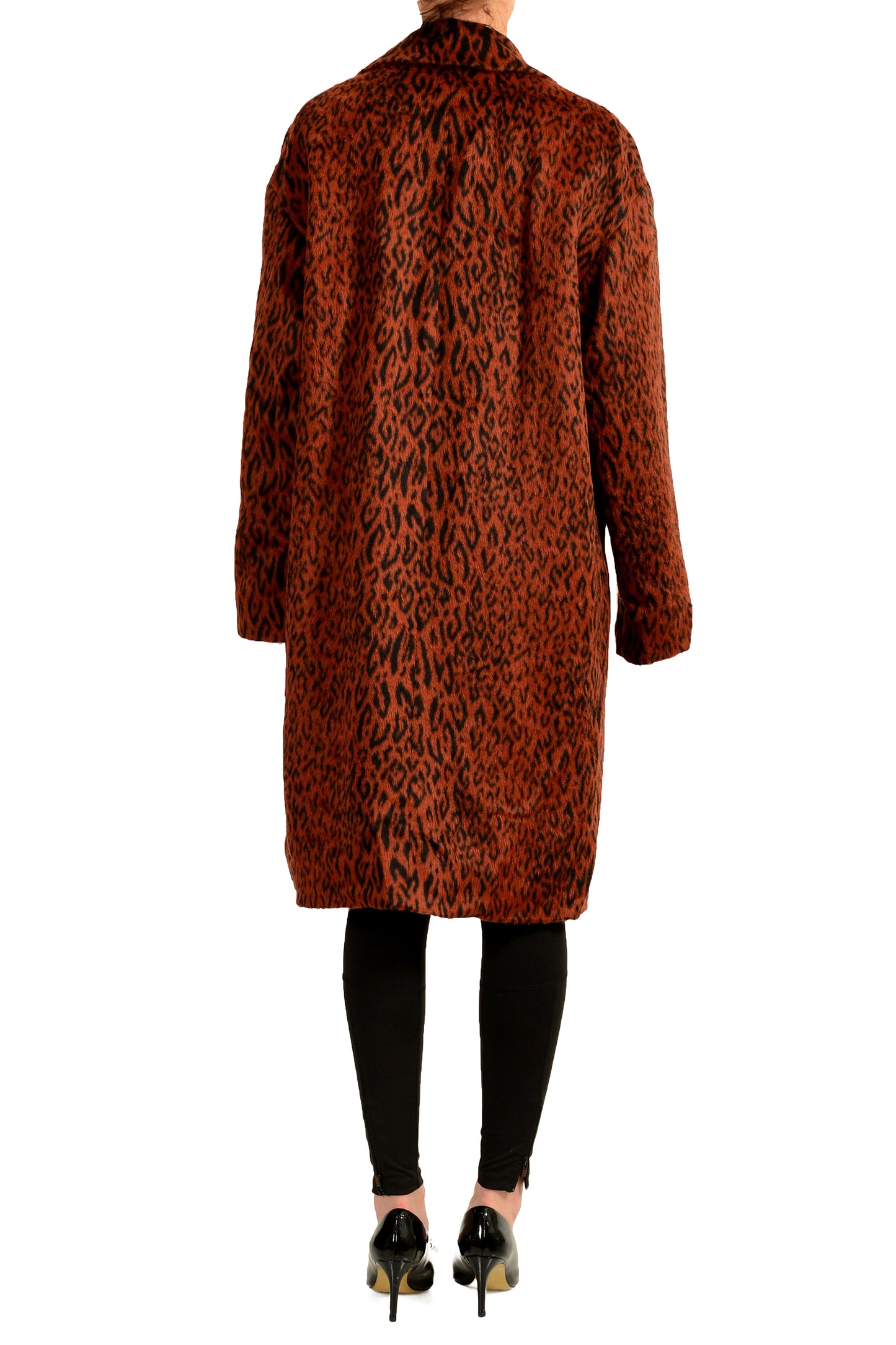 Hugo Boss Women's "Marca" Animal Print Double Breasted Coat US 8 IT 44
