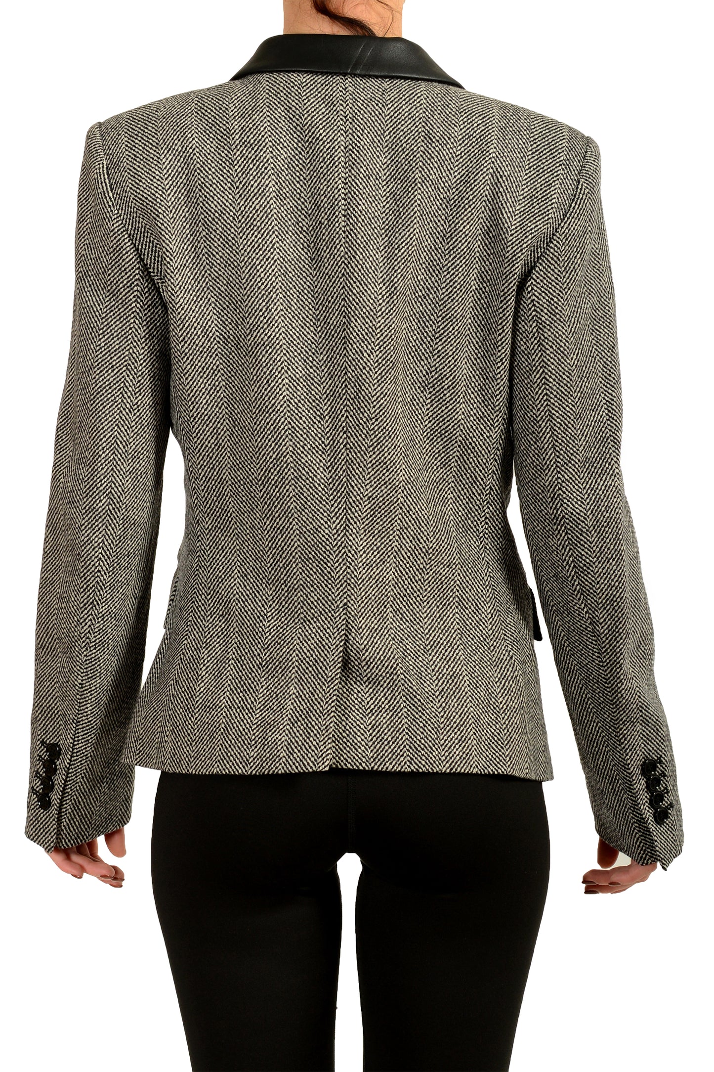 Hugo Boss Women's "Jakuba" Two Tone 100% Wool Double Breasted Blazer US 4 IT 40