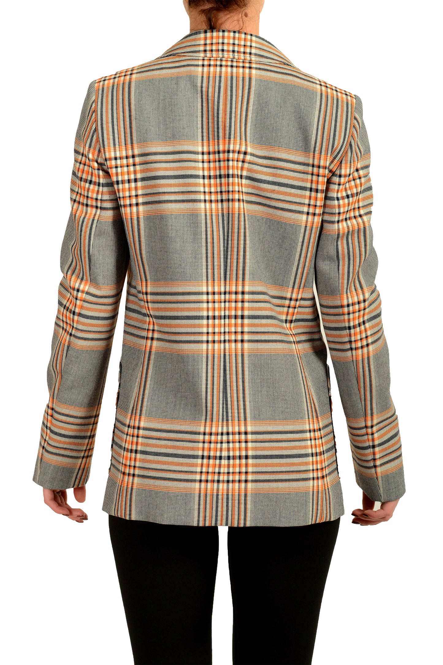Hugo Boss Women's "Ajanisa" Multi-Color Plaid Double Breasted Blazer US 4 IT 40