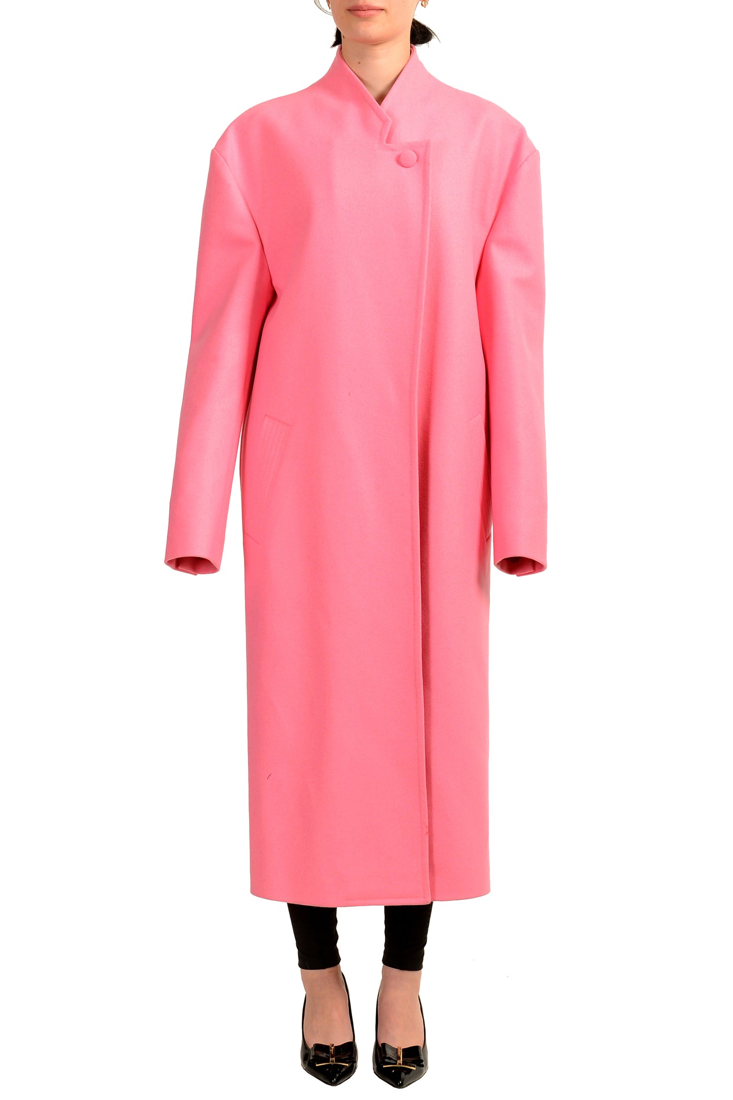 Scuderia Ferrari Women's Wool Pink Long "Over" Car Coat US S IT 40
