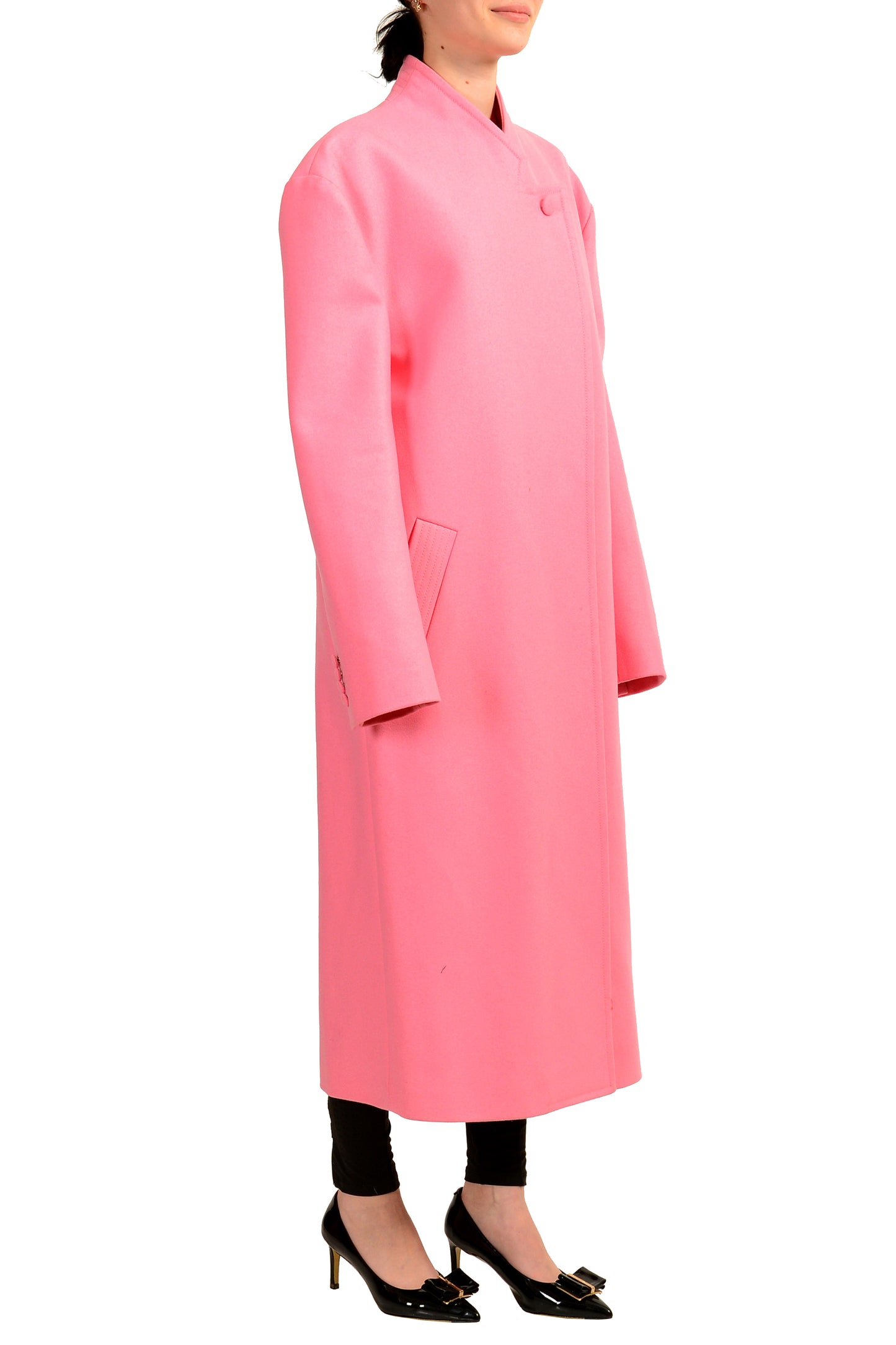 Scuderia Ferrari Women's Wool Pink Long "Over" Car Coat US S IT 40