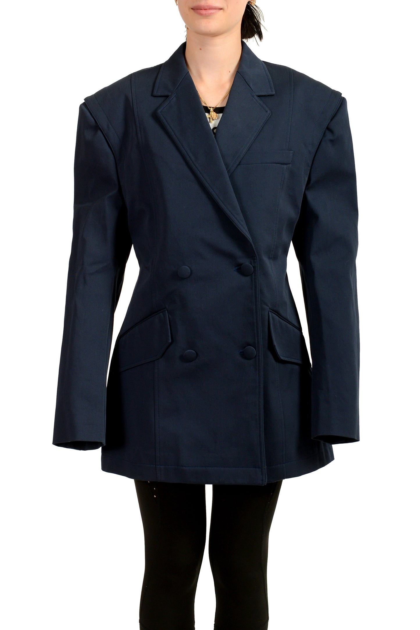 Scuderia Ferrari Women's "Light Bio Cotton" Navy Blue Stretch Blazer US L IT 44
