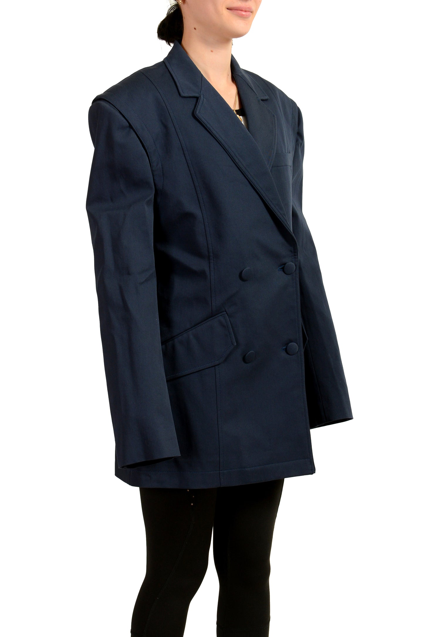 Scuderia Ferrari Women's "Light Bio Cotton" Navy Blue Stretch Blazer US L IT 44