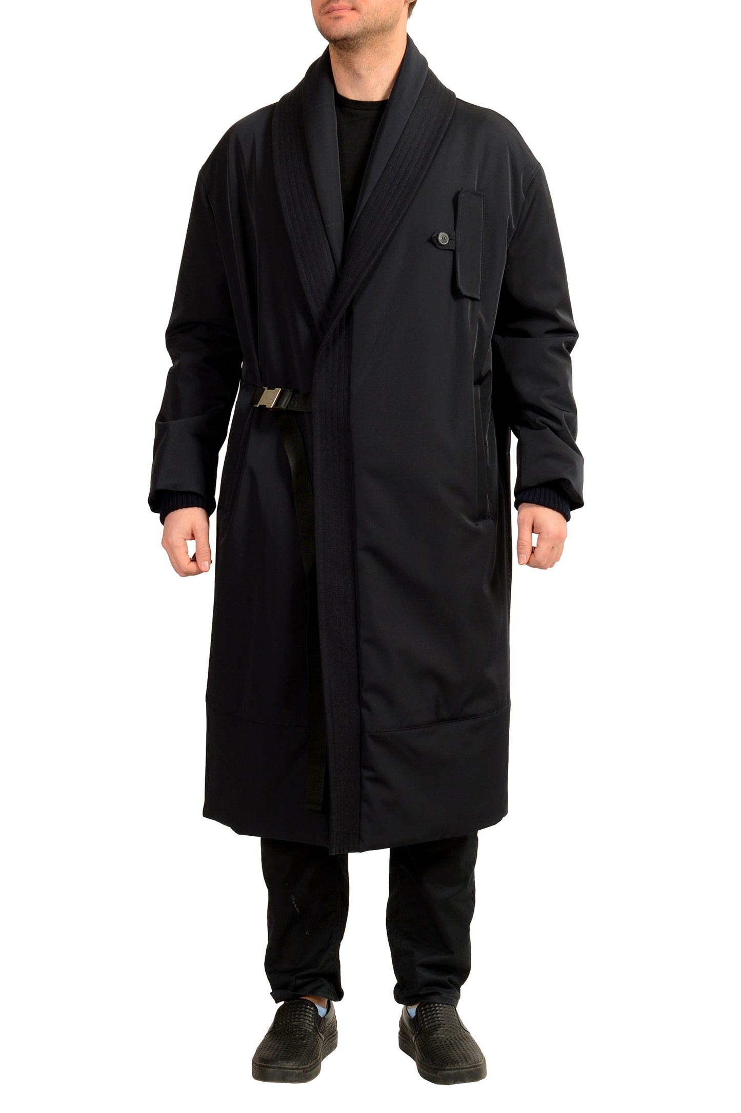 Scuderia Ferrari Fluid Twill Stretch Art Deco Long Insulated Car Coat US S IT 48