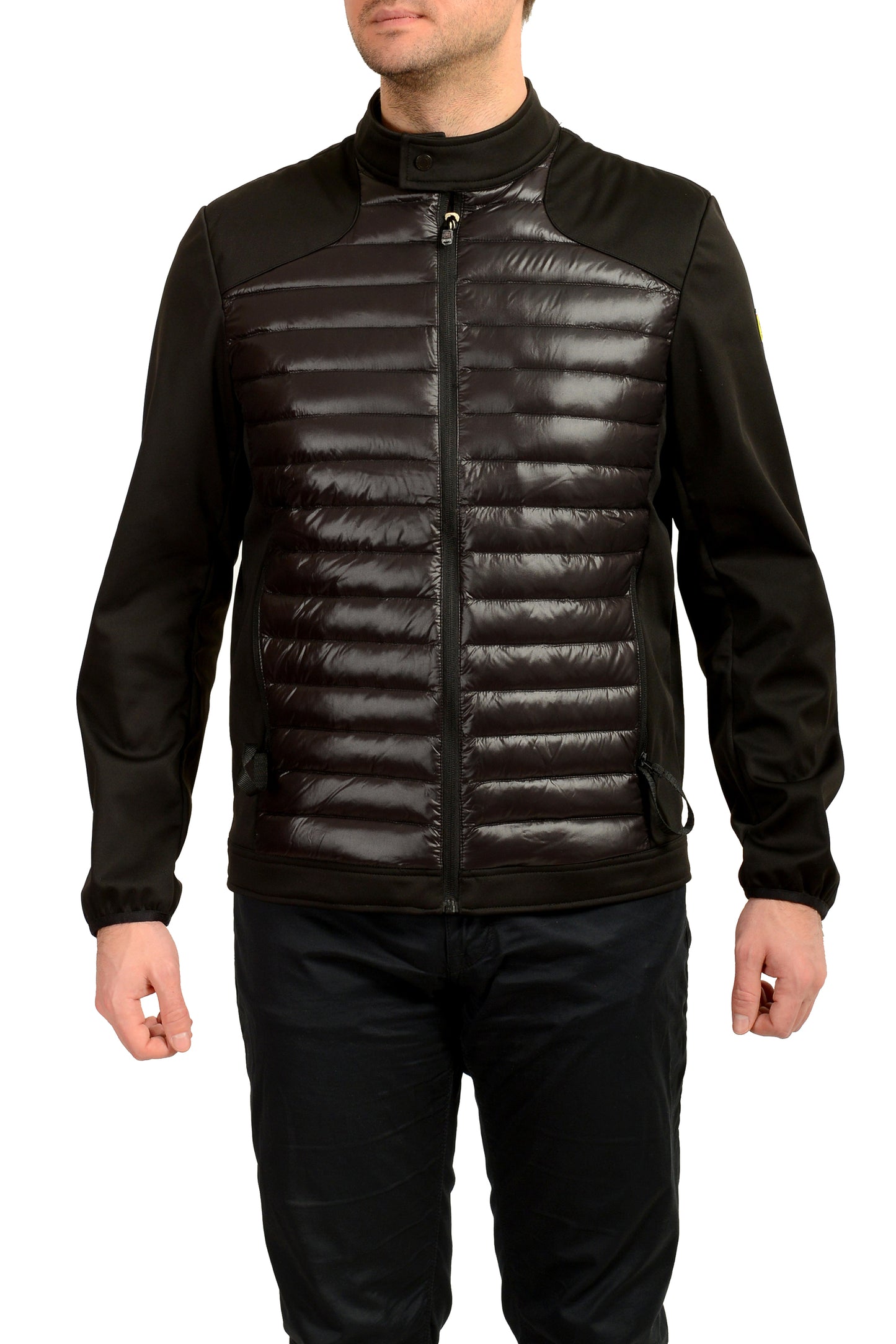 Scuderia Ferrari Men's Black Down Softshell Biker Parka Jacket US L IT 52