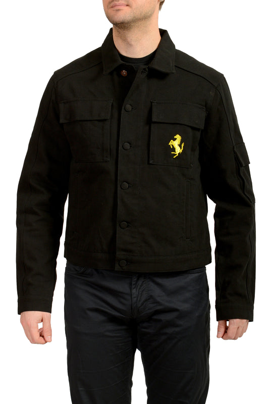 Scuderia Ferrari Men's Black Bomber Bull Pr.Horse Embroidered Jacket US XL IT 54
