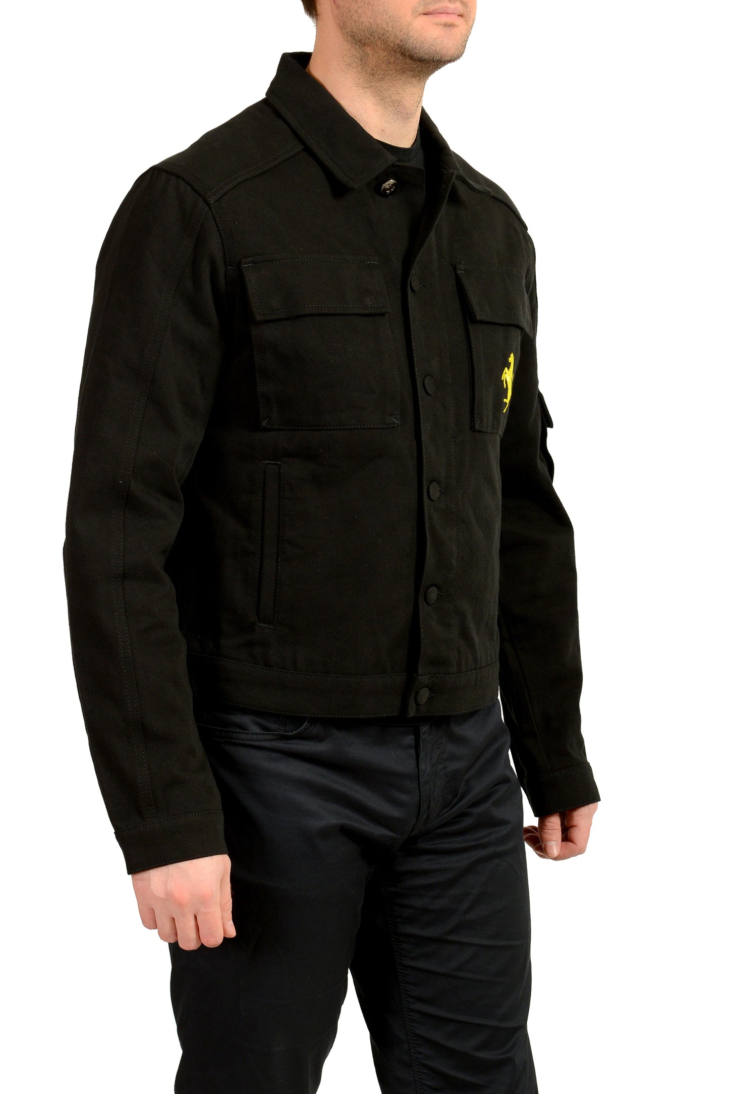 Scuderia Ferrari Men's Black Bomber Bull Pr.Horse Embroidered Jacket US XL IT 54
