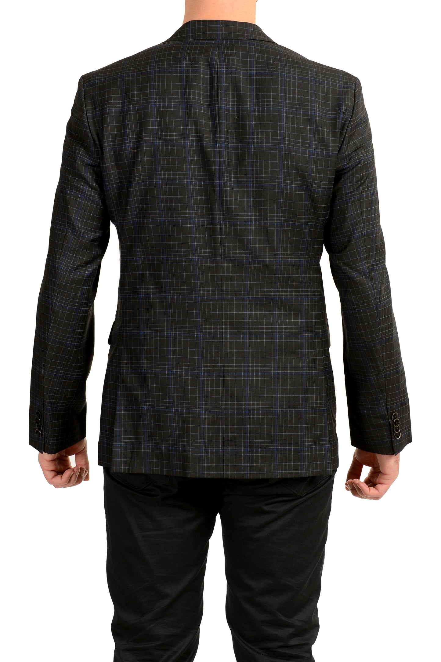 Hugo Boss Men's "C-Jetson" 100% Wool Plaid Two Button Blazer US 40R IT 50R