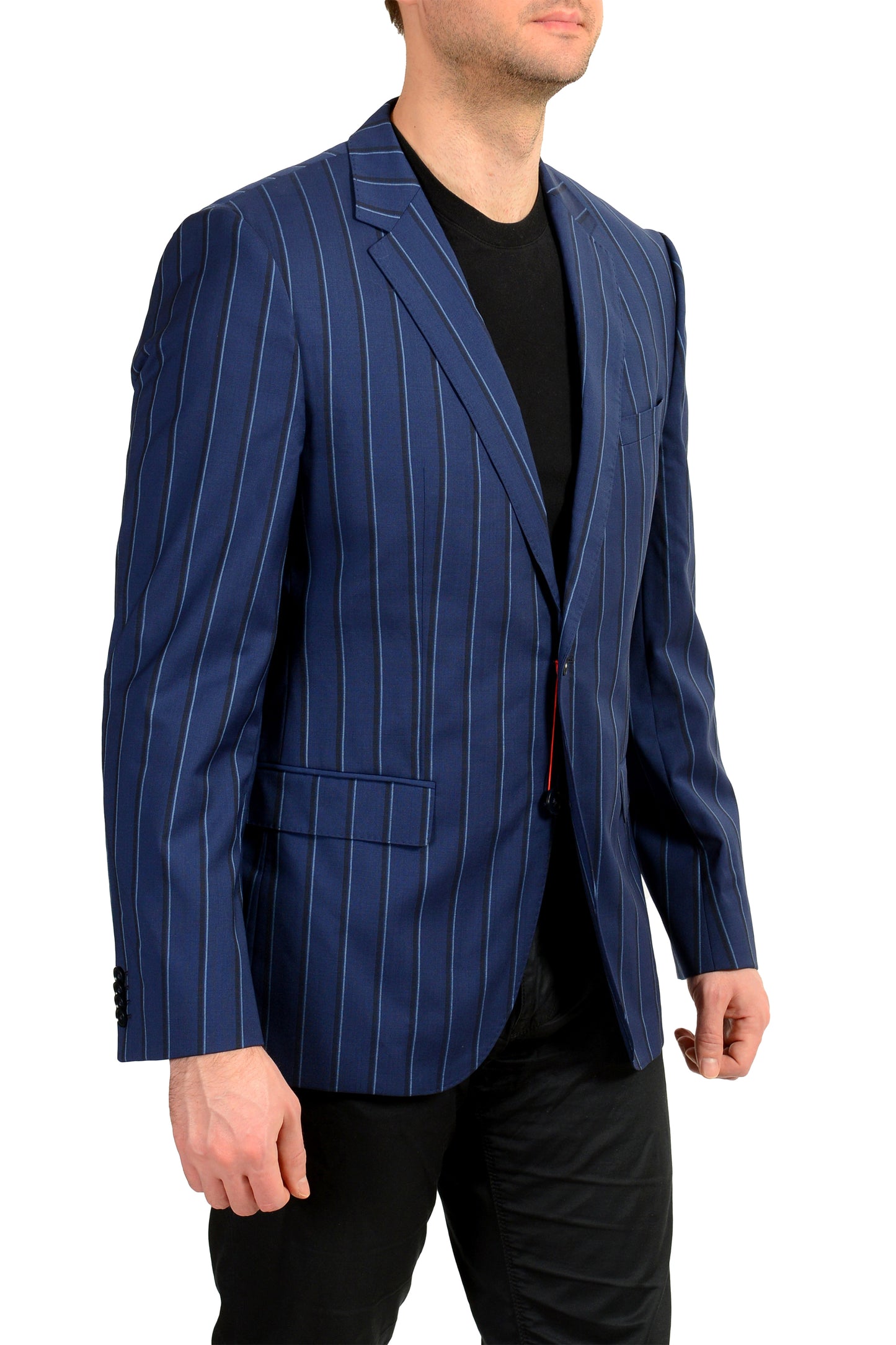Hugo Boss Men's "C-Jeys" 100% Wool Striped Two Button Blazer US 40R IT 50R