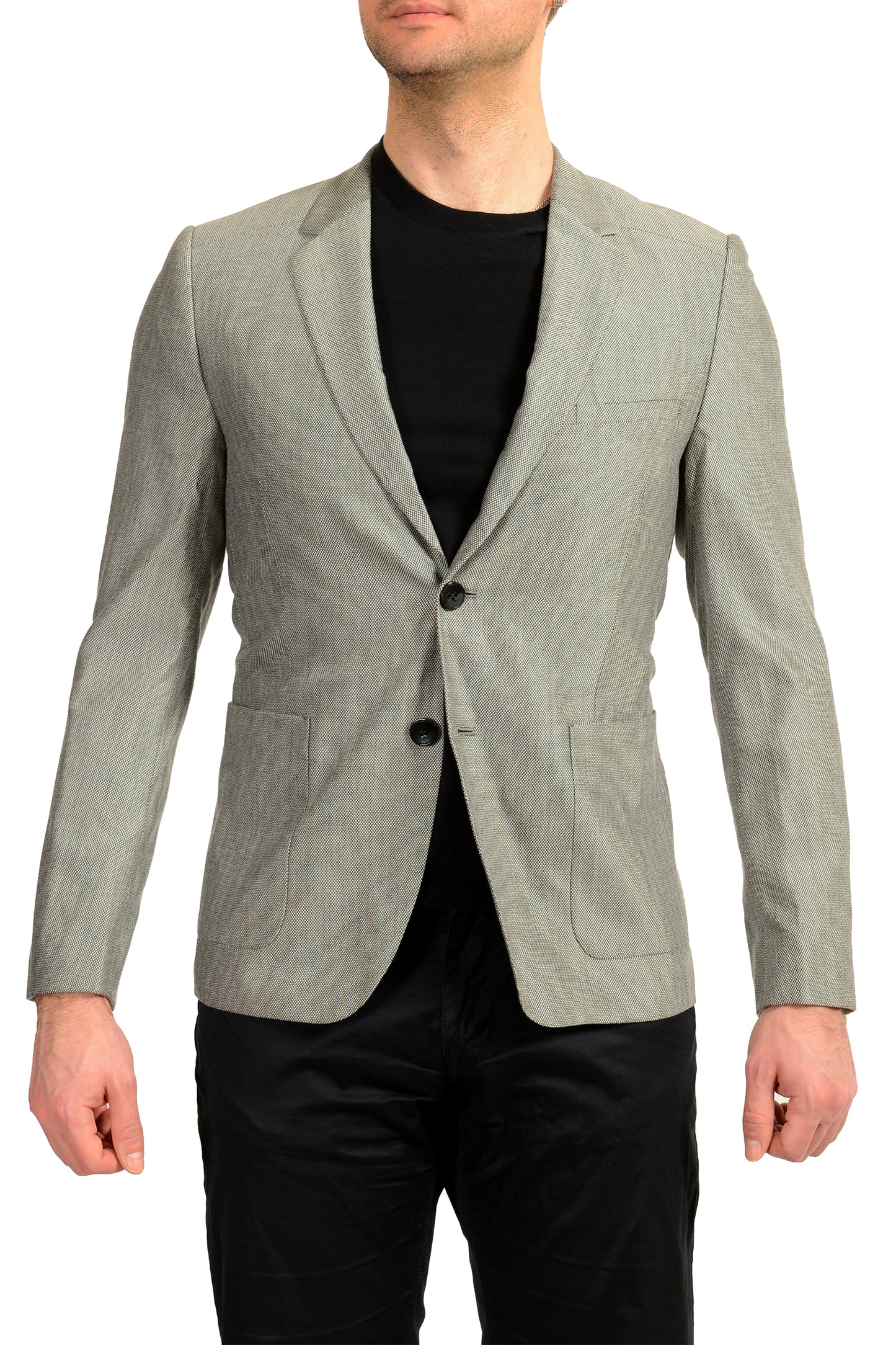 Hugo Boss Men's "Agto" Wool Geometric Print Two Button Blazer US 36R IT 46R