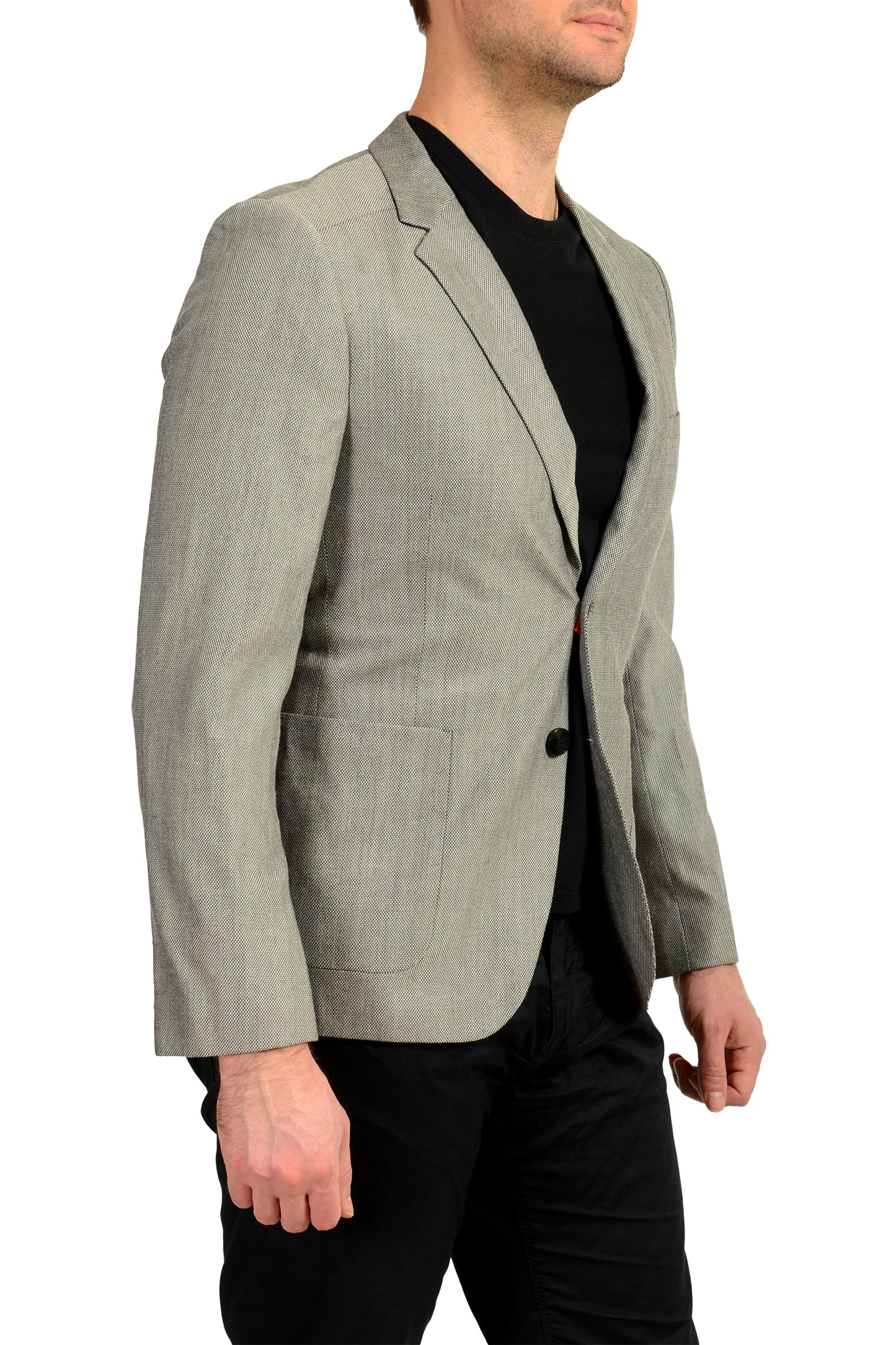 Hugo Boss Men's "Agto" Wool Geometric Print Two Button Blazer US 36R IT 46R