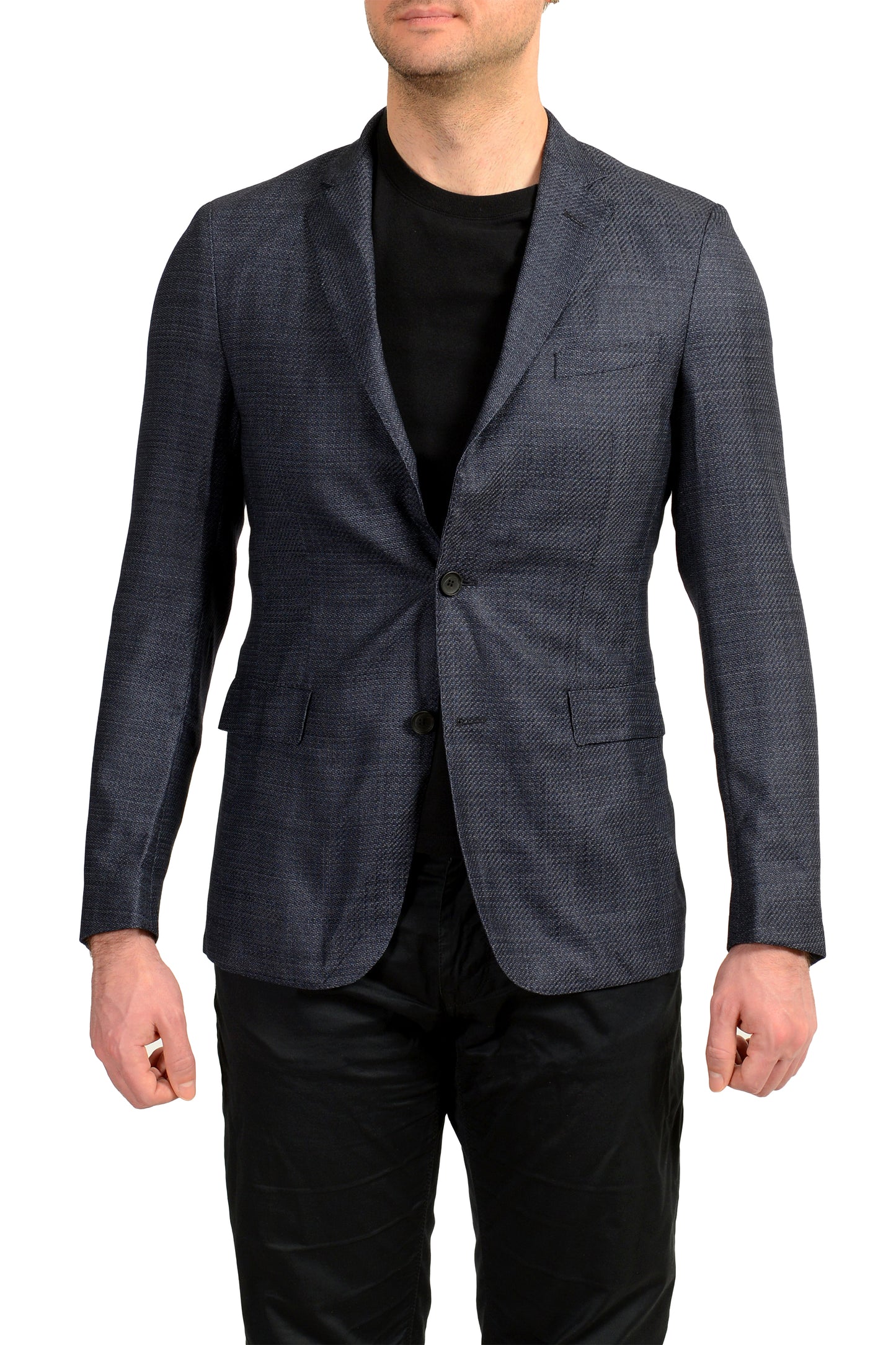 Hugo Boss Men's "Roan1" Extra Slim Fit Blue Wool Two Button Blazer US 38R IT 48R