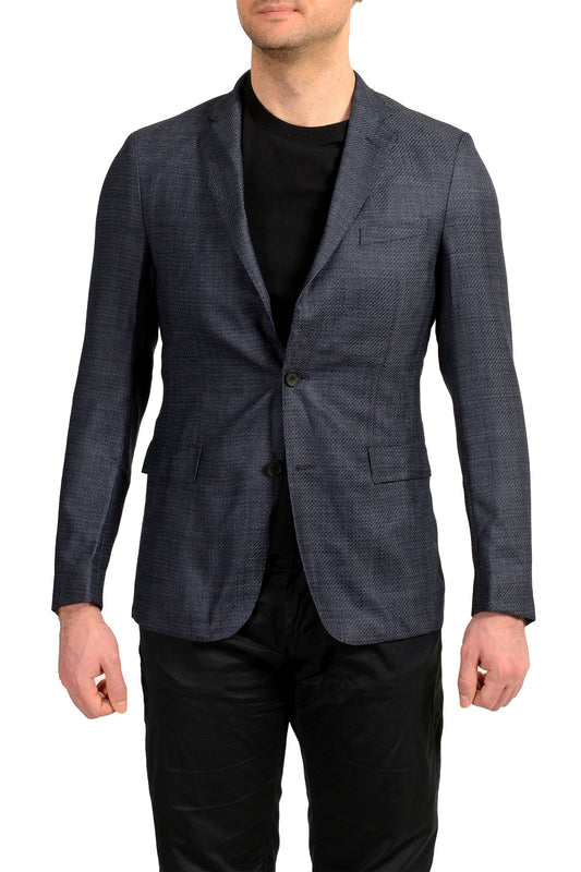Hugo Boss Men's "Roan1" Extra Slim Fit Blue Wool Two Button Blazer US 38R IT 48R