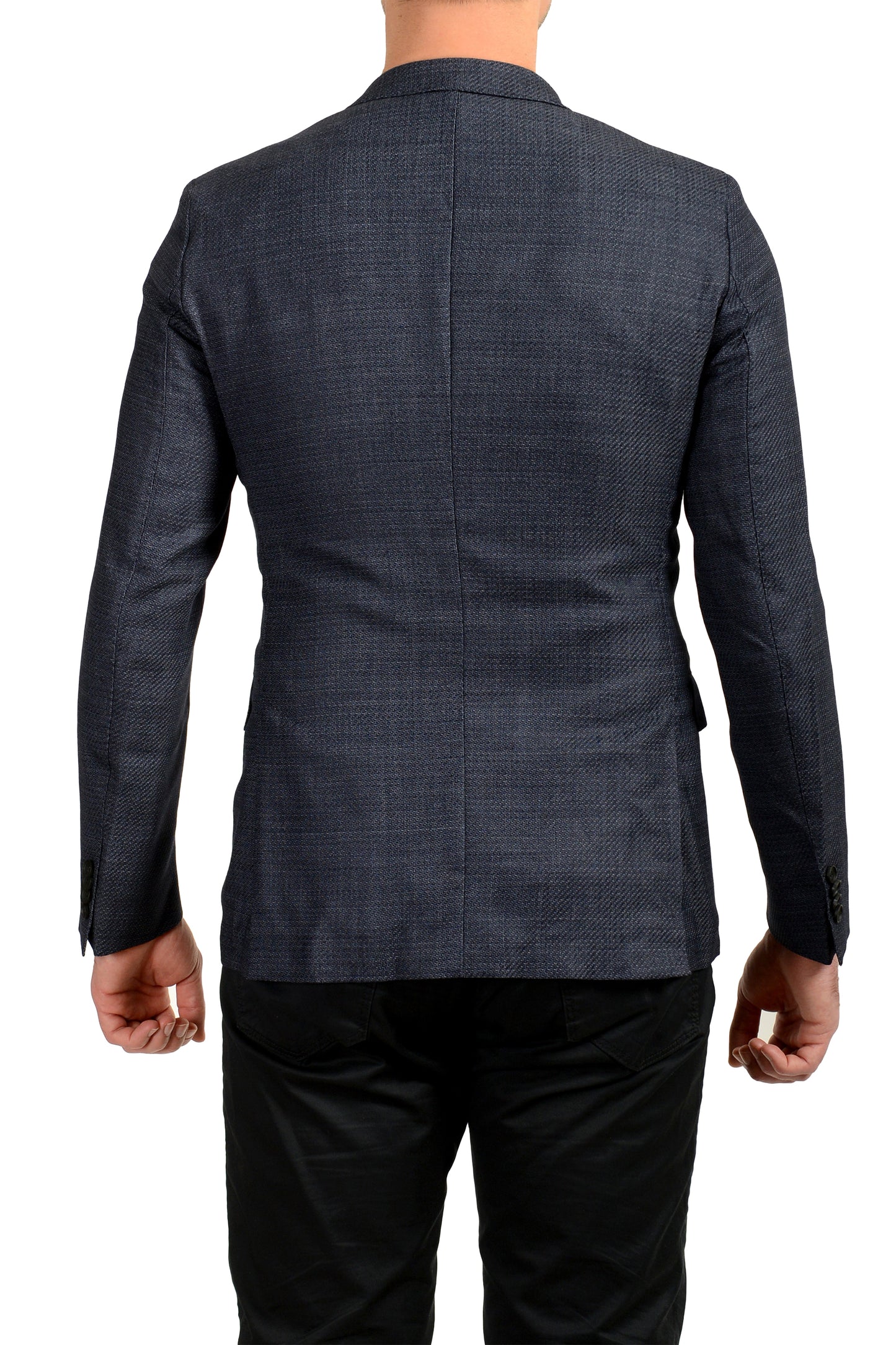 Hugo Boss Men's "Roan1" Extra Slim Fit Blue Wool Two Button Blazer US 38R IT 48R
