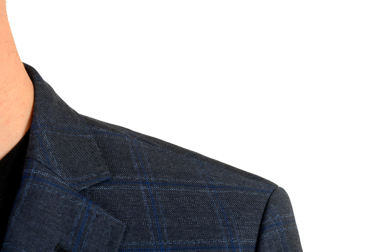 Hugo Boss Men's "Hutsons4" 100% Wool Blue Plaid Two Button Blazer US 38R IT 48R