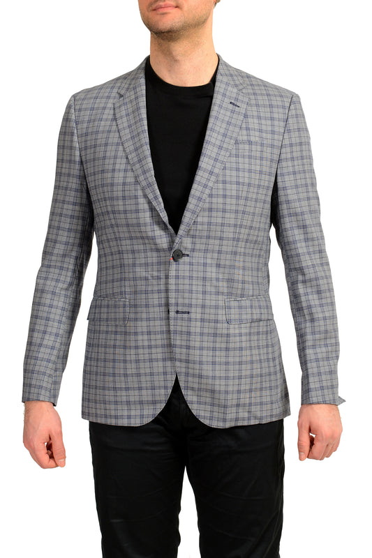 Hugo Boss Men's "Jeffery182F1" Regular Fit 100% Wool Plaid Blazer US 38R IT 48R