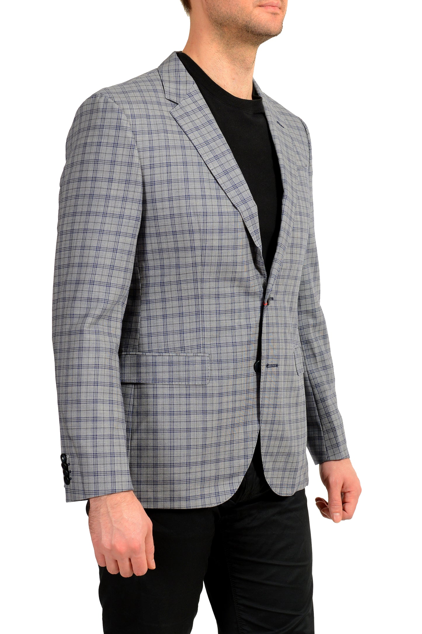 Hugo Boss Men's "Jeffery182F1" Regular Fit 100% Wool Plaid Blazer US 38R IT 48R