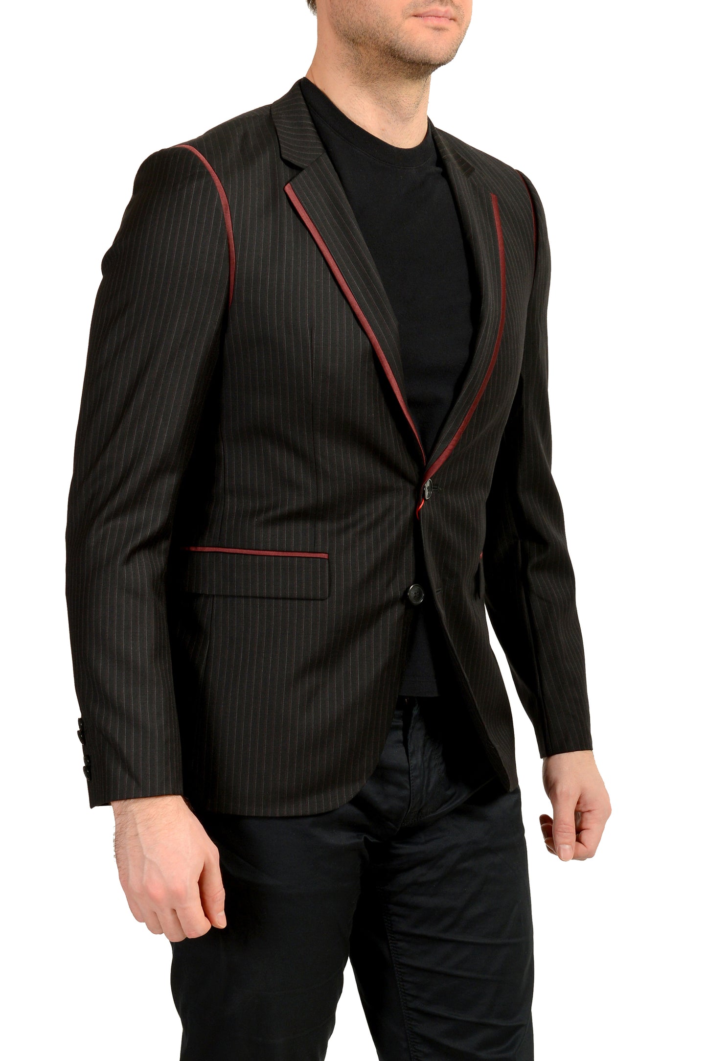 Hugo Boss Men's "Arwet" 100% Wool Striped Two Button Blazer US 38R IT 48R