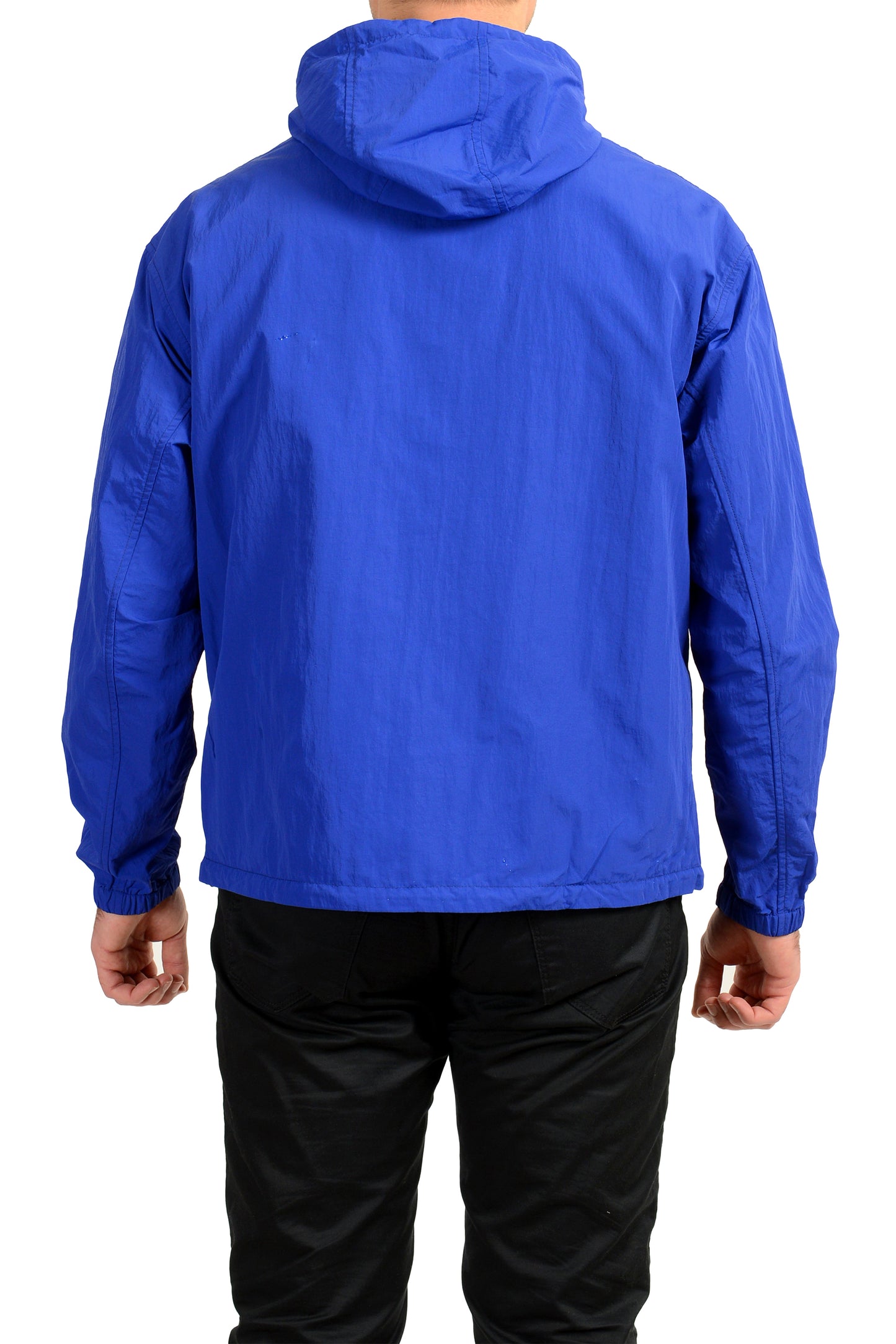 Burberry Men's "Knight" Royal Blue Hooded Full Zip Windbreaker Jacket US S IT 48