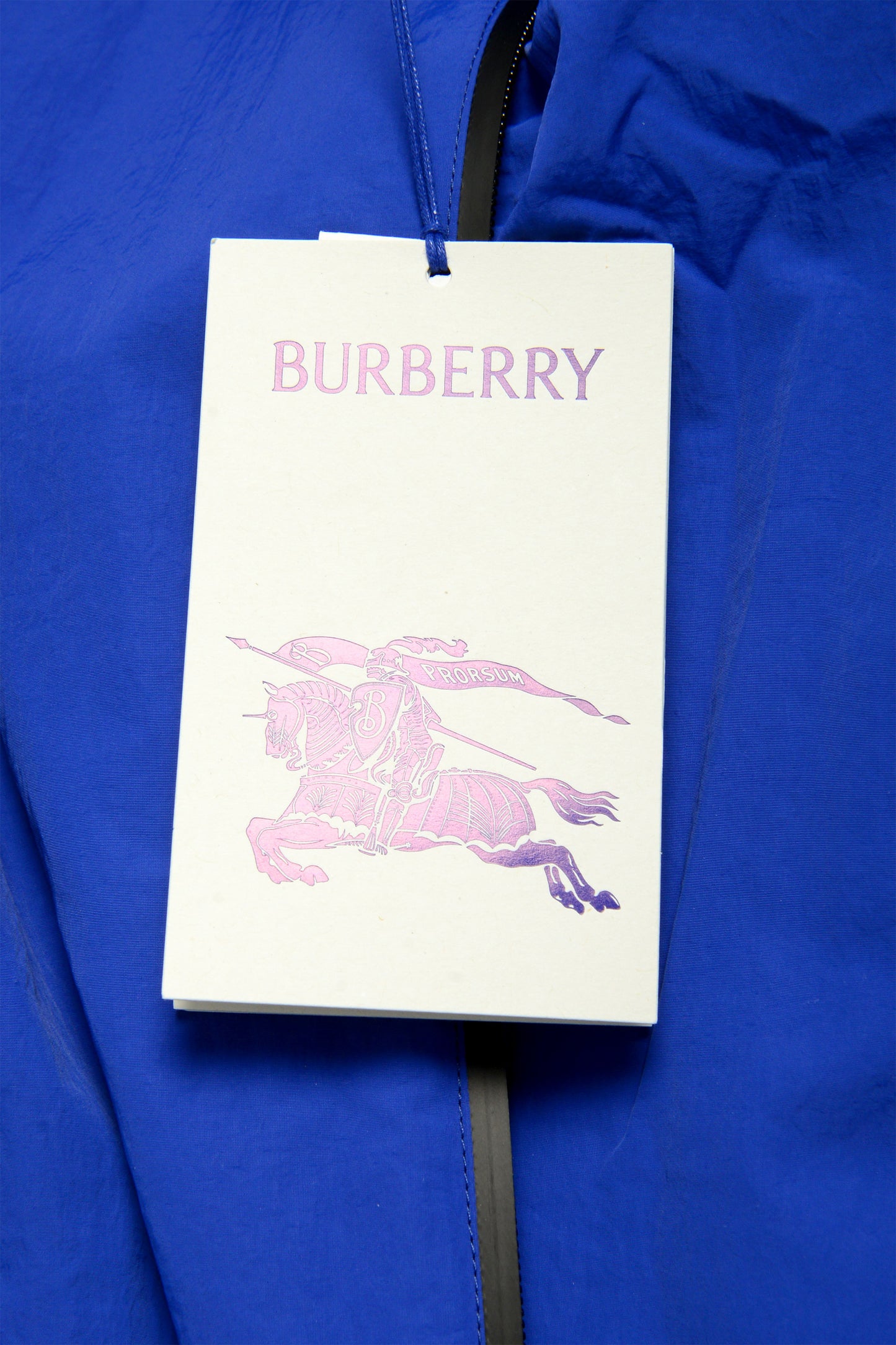 Burberry Men's "Knight" Royal Blue Hooded Full Zip Windbreaker Jacket US S IT 48