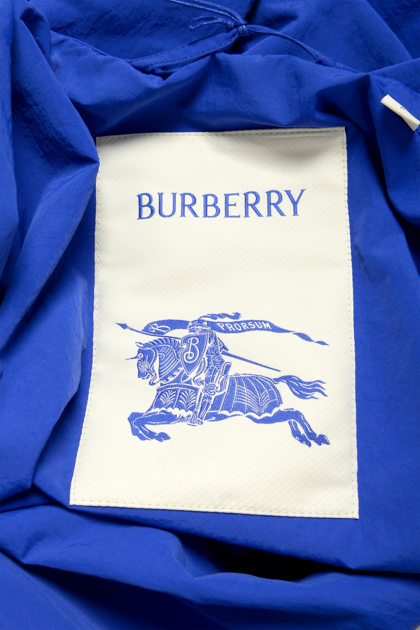 Burberry Men's "Knight" Royal Blue Hooded Full Zip Windbreaker Jacket US S IT 48