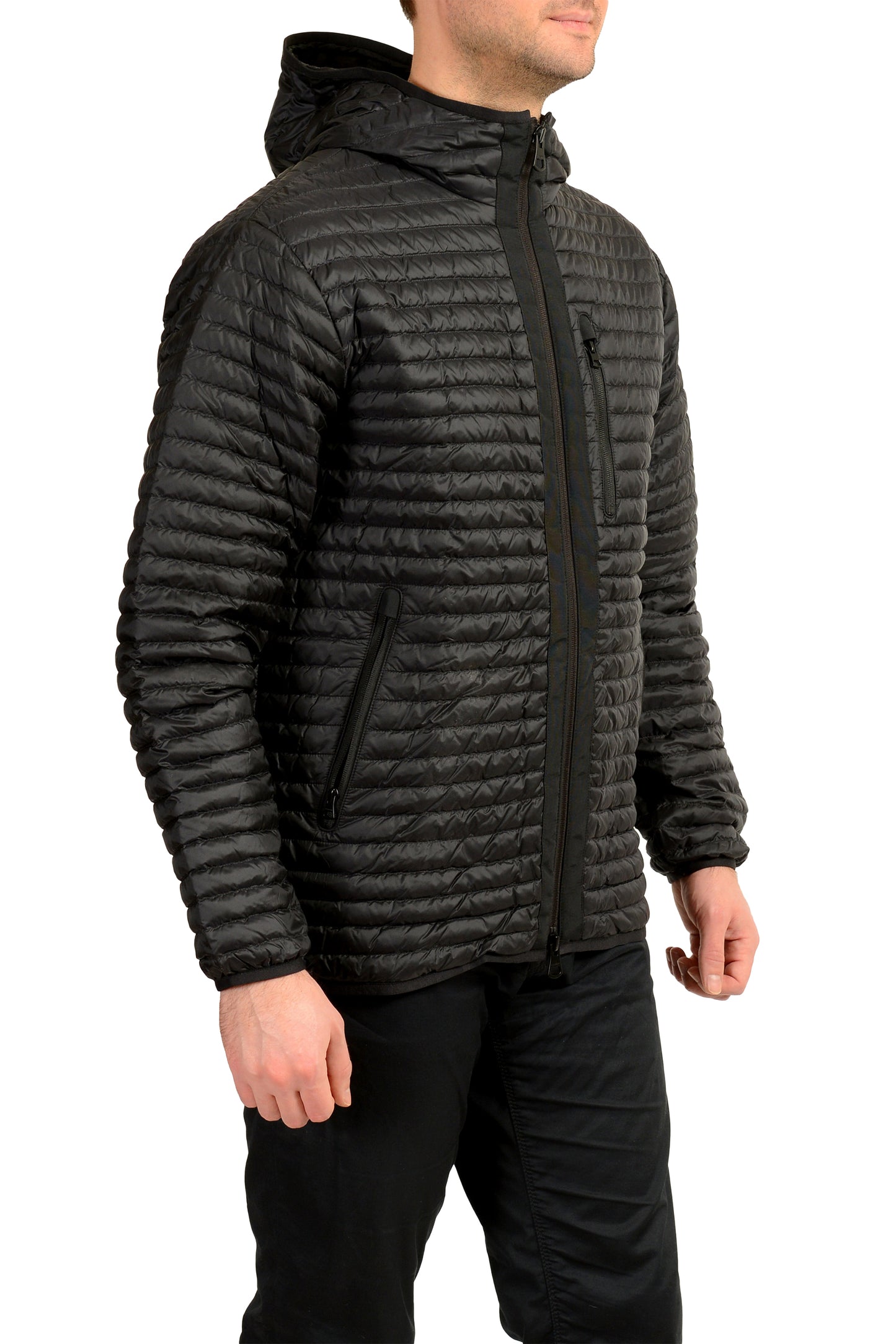 Burberry Men's "Letham" Black Hooded Full Zip Windbreaker Jacket US M IT 50