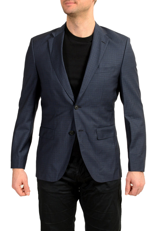 Hugo Boss Men's "Jets4/Lenon1" Regular Fit 100% Wool Plaid Blazer US 38R IT 48R