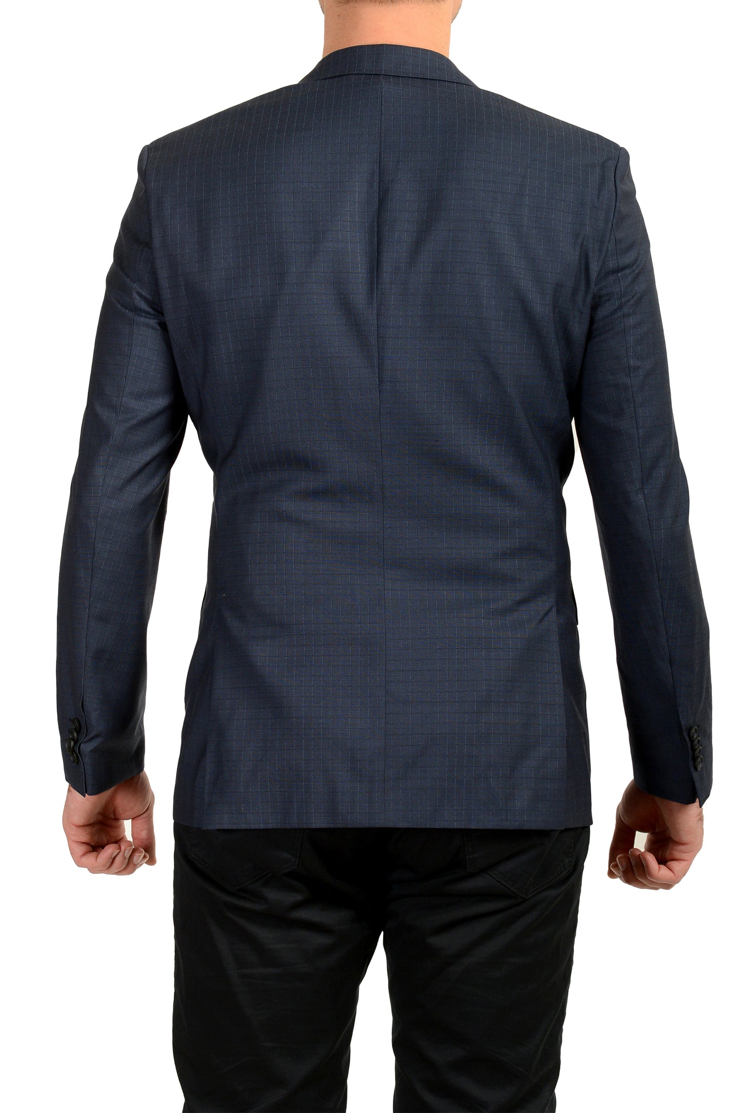 Hugo Boss Men's "Jets4/Lenon1" Regular Fit 100% Wool Plaid Blazer US 38R IT 48R