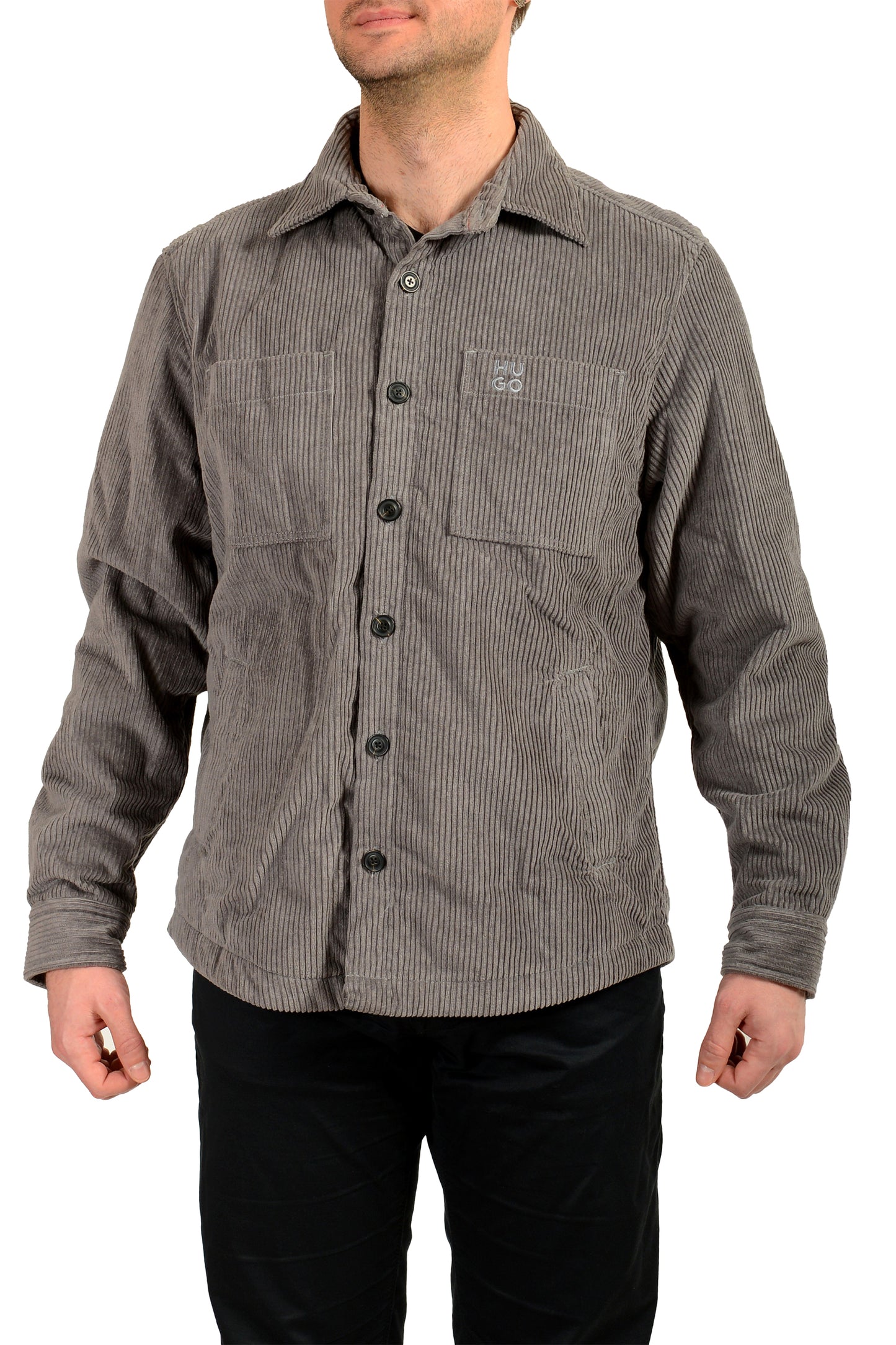 Hugo Boss "Egriso" Men's Button Down Corduroy Padded Shirt Jacket US M IT 50