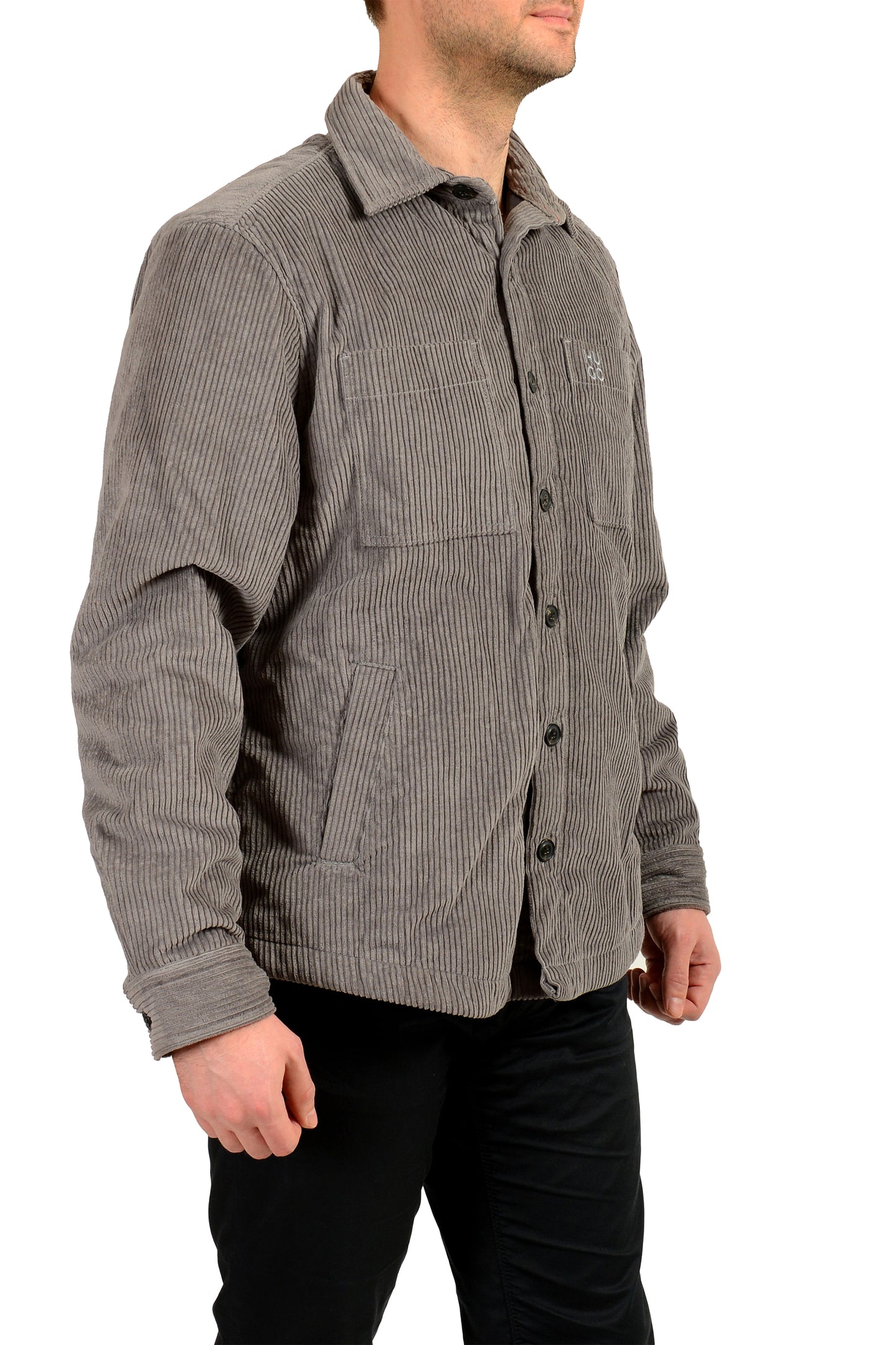 Hugo Boss "Egriso" Men's Button Down Corduroy Padded Shirt Jacket US M IT 50