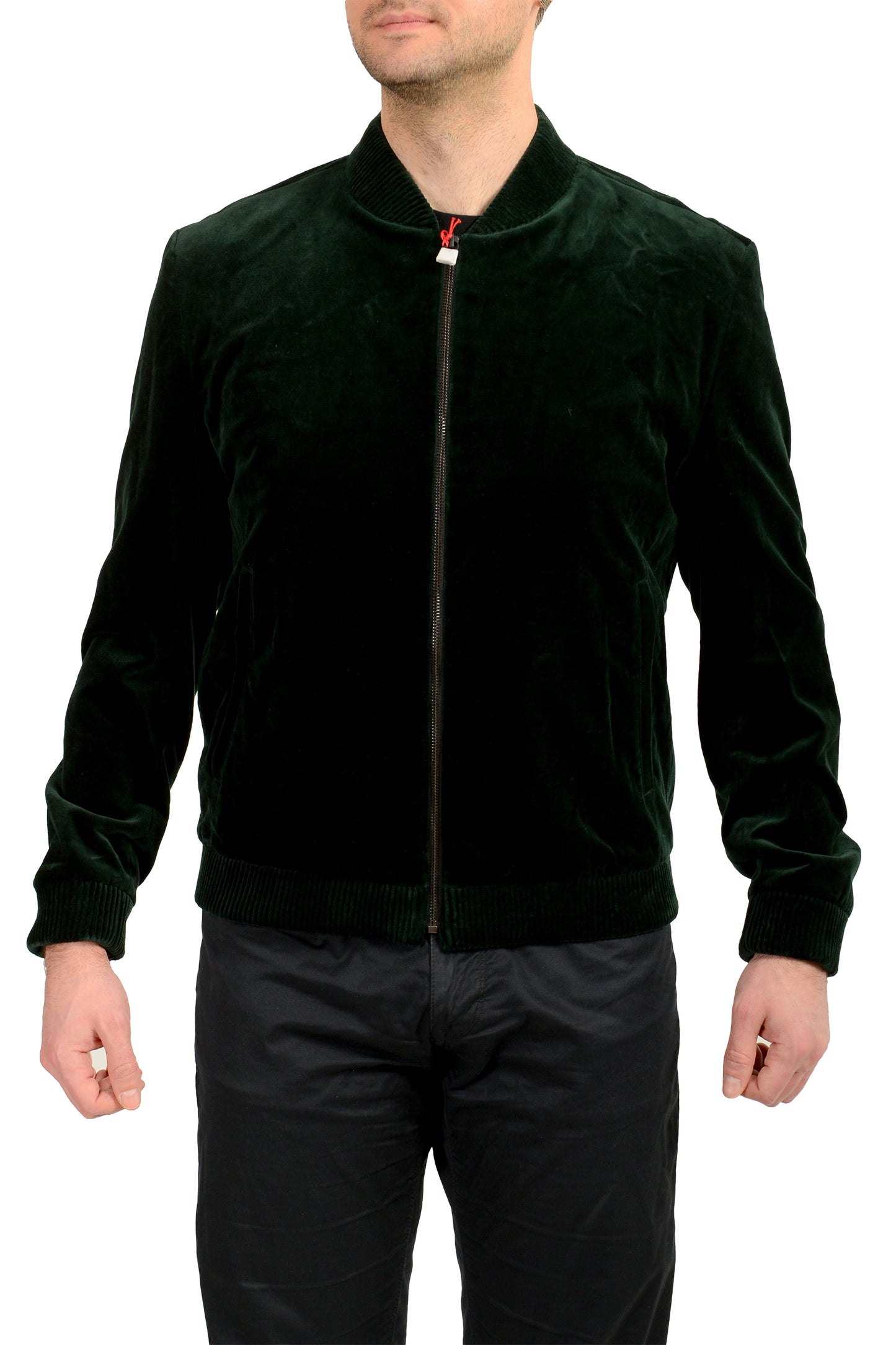 Hugo Boss "Ukashi232X" Slim Fit Velour Full Zip Bomber Jacket US 38R IT 48R