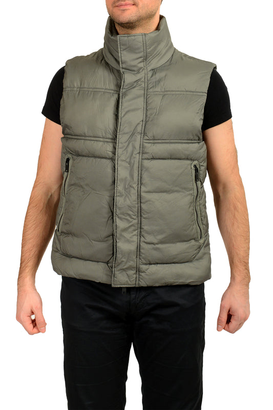 Hugo Boss "Odaini" Men's Full Zip Gray Sleeveless Parka Vest US 38R IT 48R