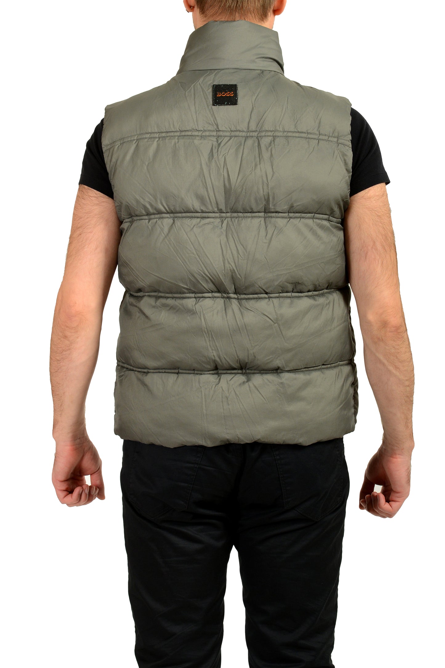Hugo Boss "Odaini" Men's Full Zip Gray Sleeveless Parka Vest US 38R IT 48R