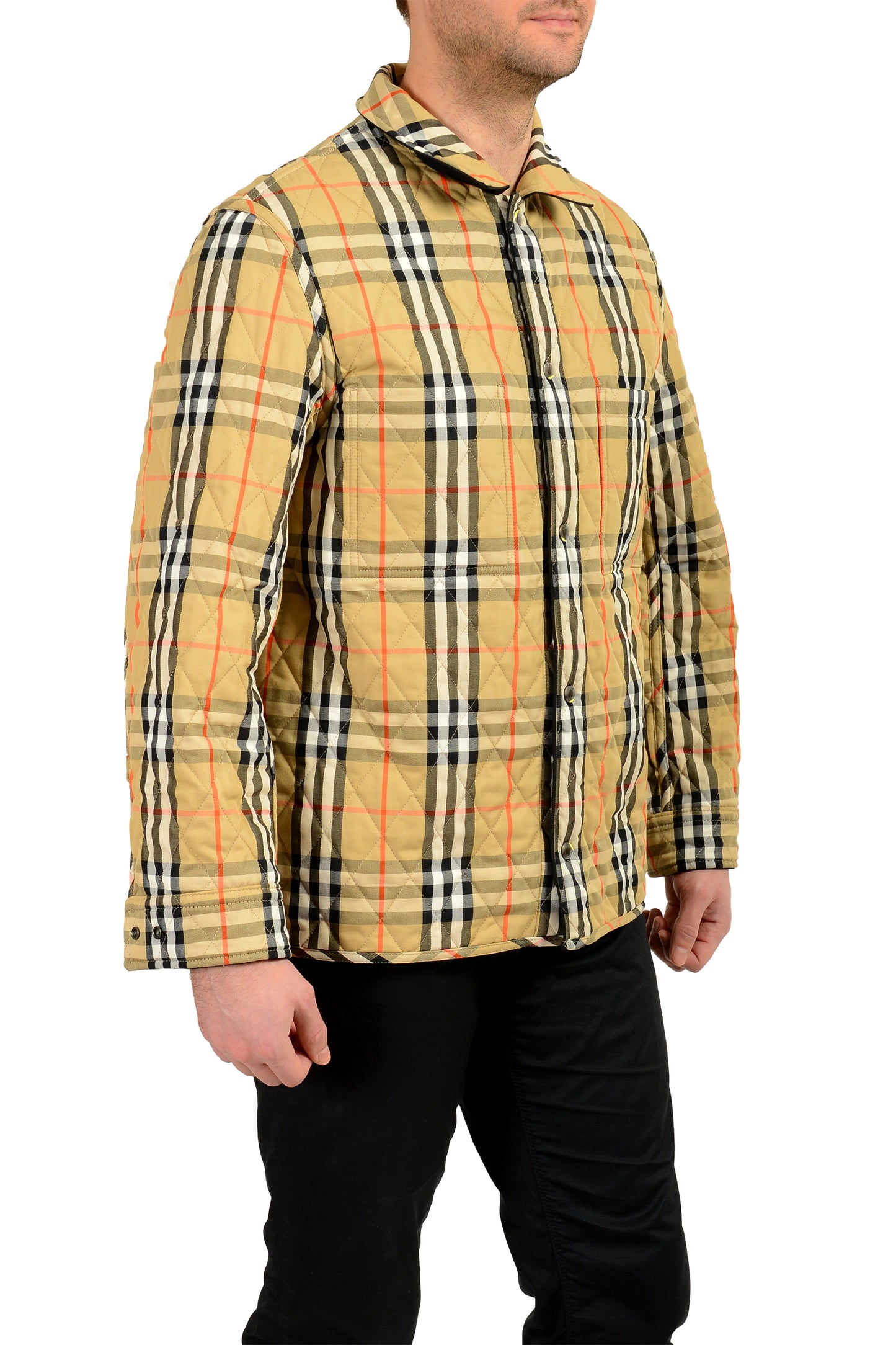 Burberry Men's "W24-MW-Tec" Quilted Reversible Button Down Jacket US M IT 50