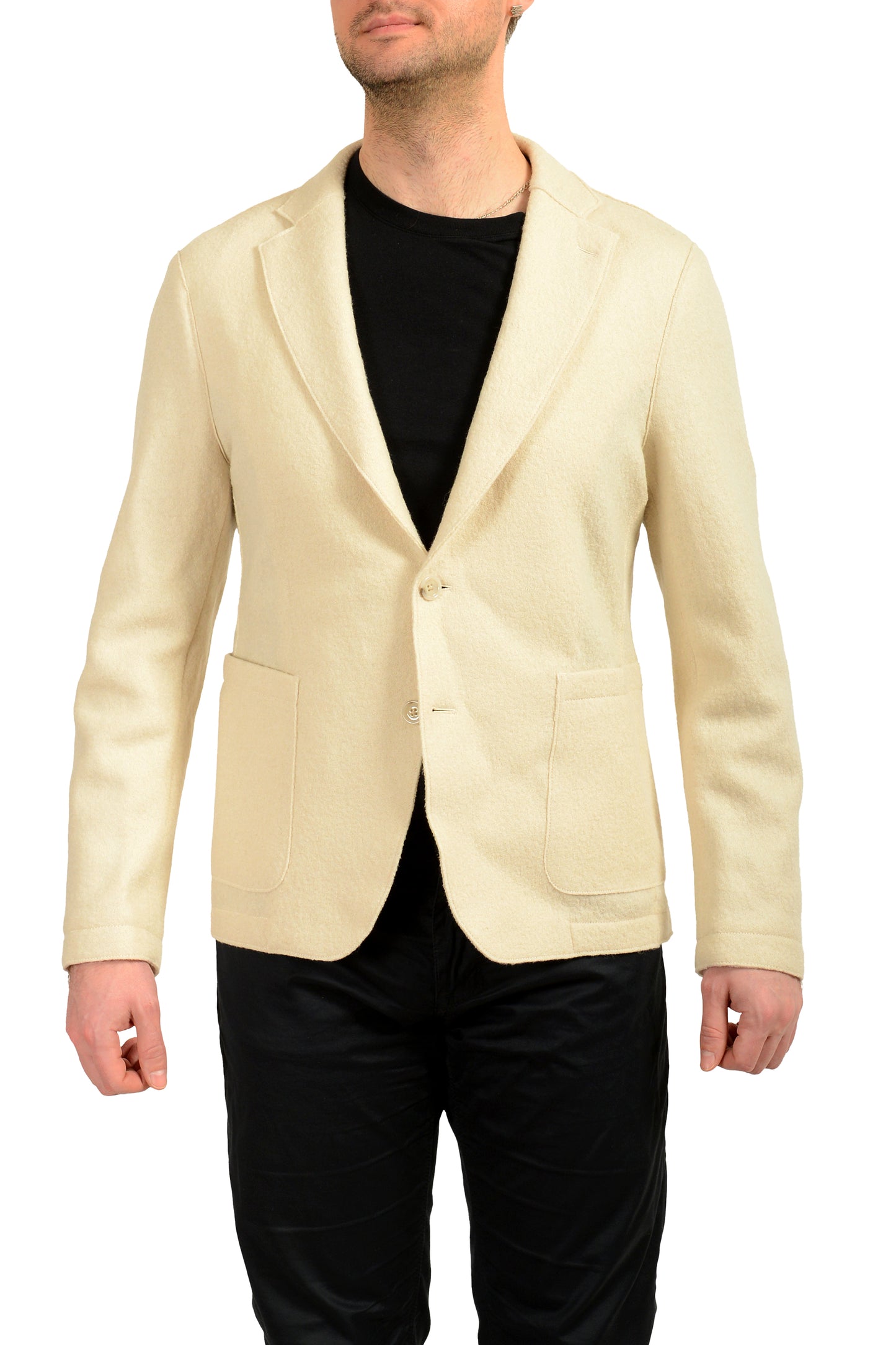 Hugo Boss Men's "C-Hanry-J-RC-234" Slim Fit Ivory 100% Wool Blazer US 38R IT 48R