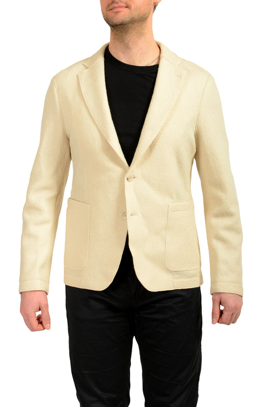 Hugo Boss Men's "C-Hanry-J-RC-234" Slim Fit Ivory 100% Wool Blazer US 38R IT 48R