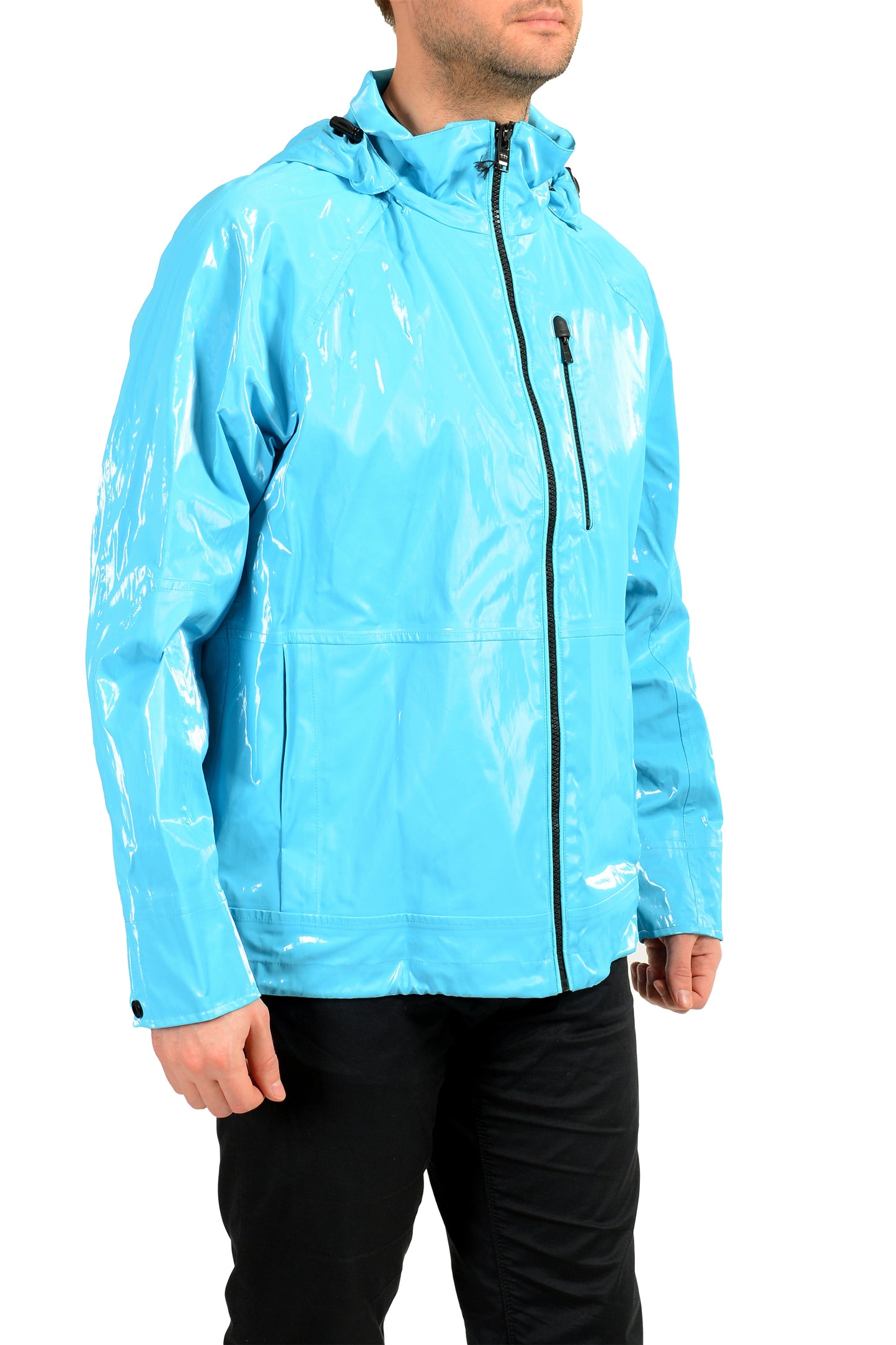 Hugo Boss "Castion" Aqua Blue Water Repellent Rain Jacket US 38R IT 48R