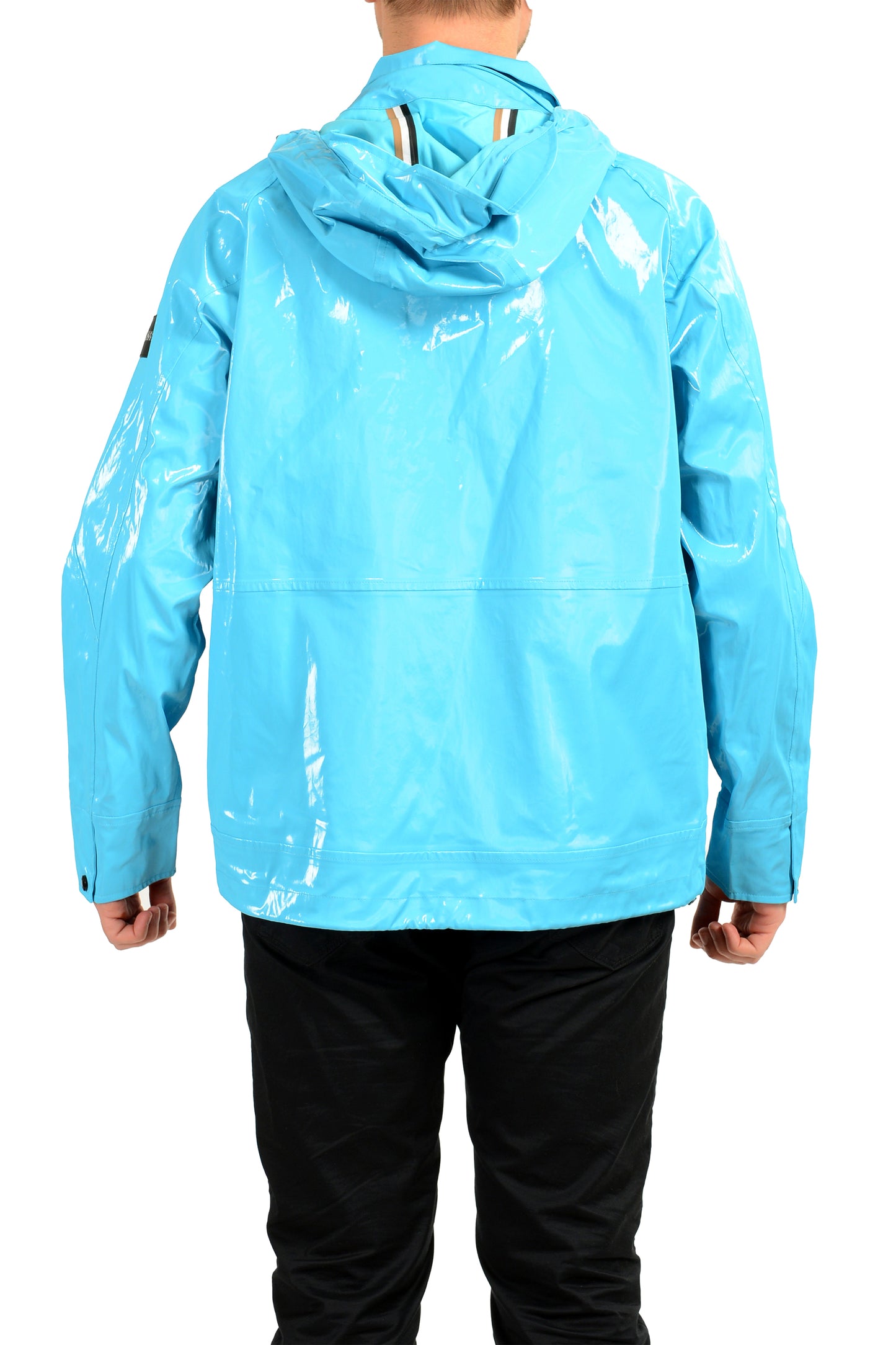 Hugo Boss "Castion" Aqua Blue Water Repellent Rain Jacket US 38R IT 48R
