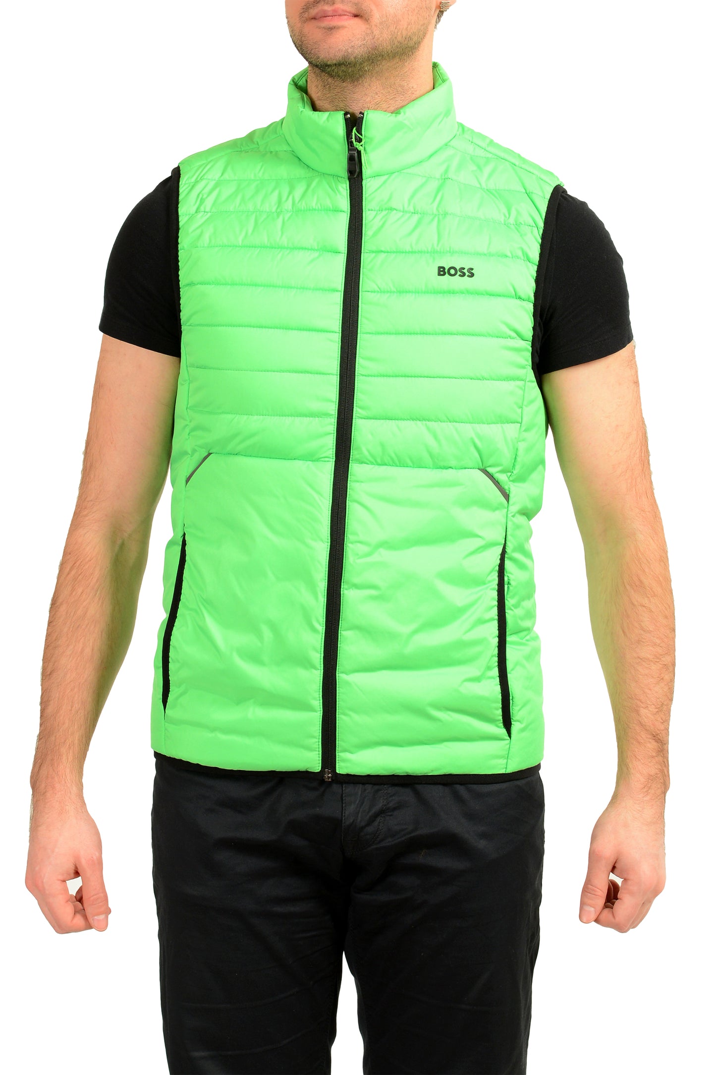 Hugo Boss "V-Thor2" Men's Full Zip Green Sleeveless Parka Vest US M IT 50
