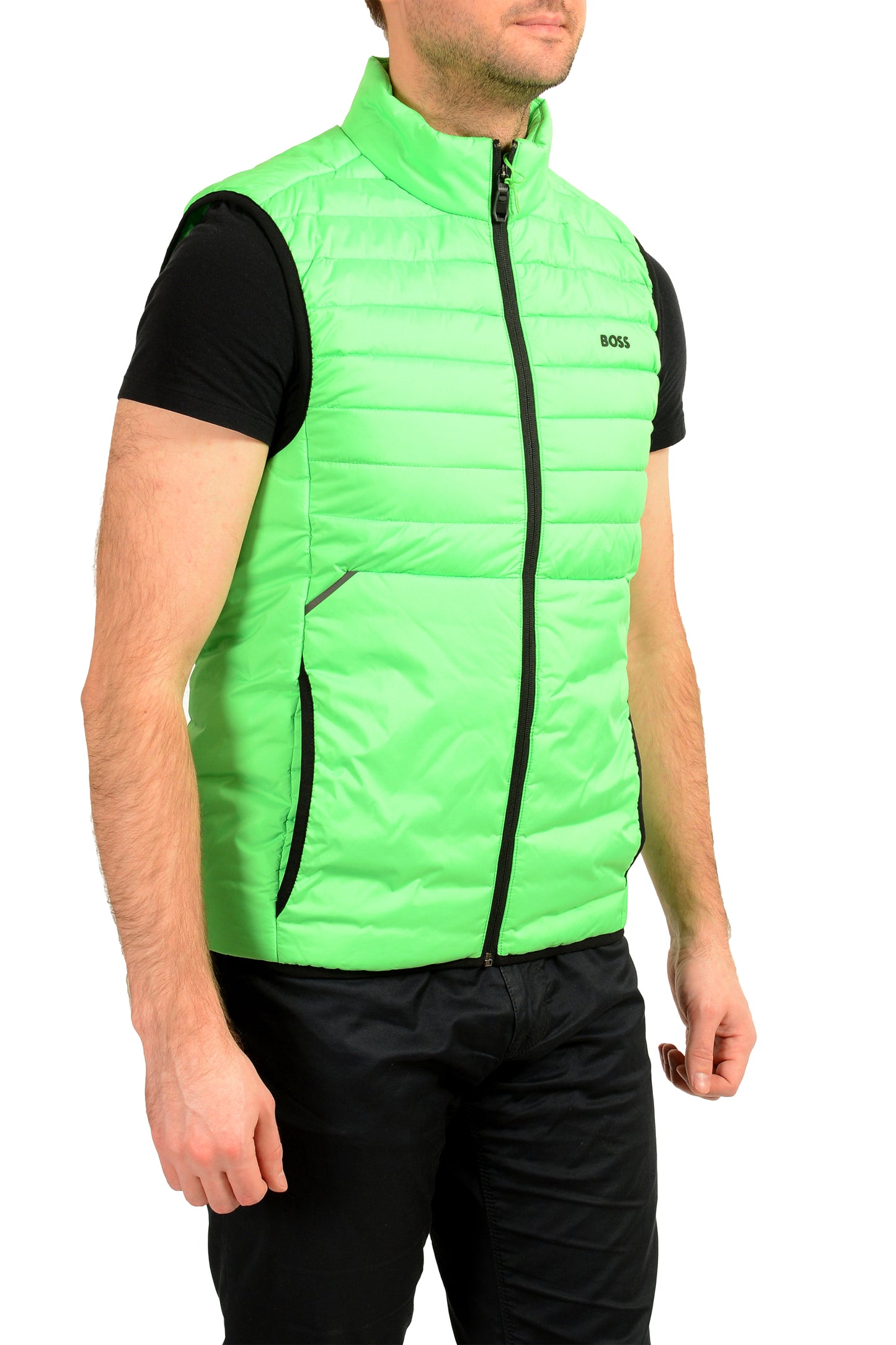 Hugo Boss "V-Thor2" Men's Full Zip Green Sleeveless Parka Vest US M IT 50