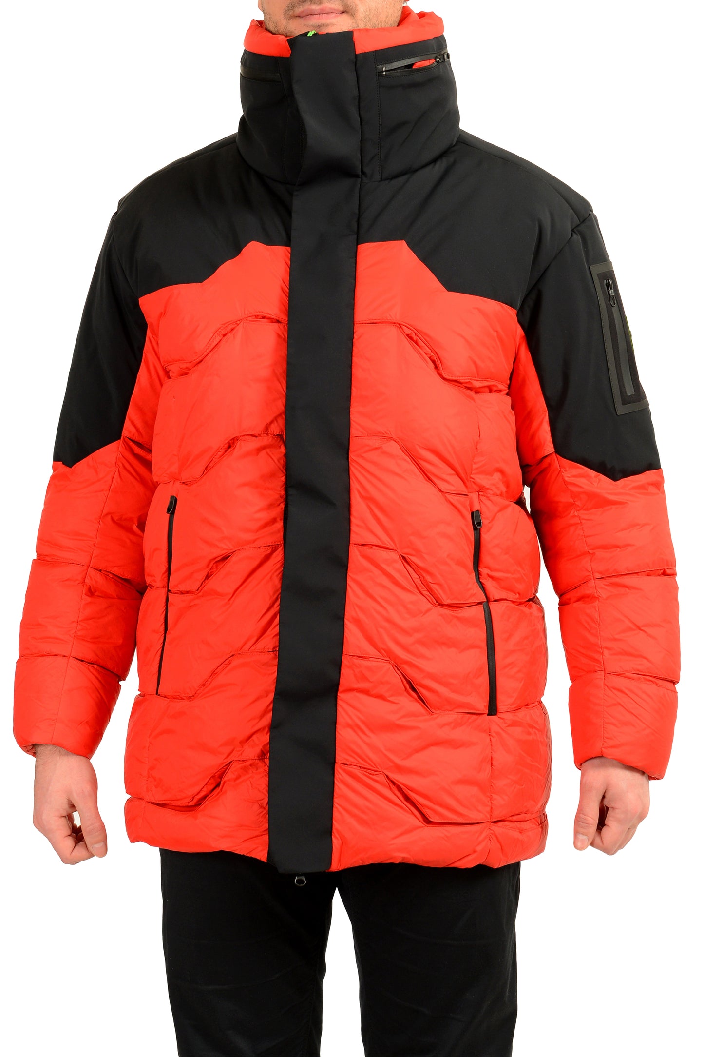 Hugo Boss "J-Stuart" Red Down Hooded Snowdome Parka Jacket Coat US M IT 50