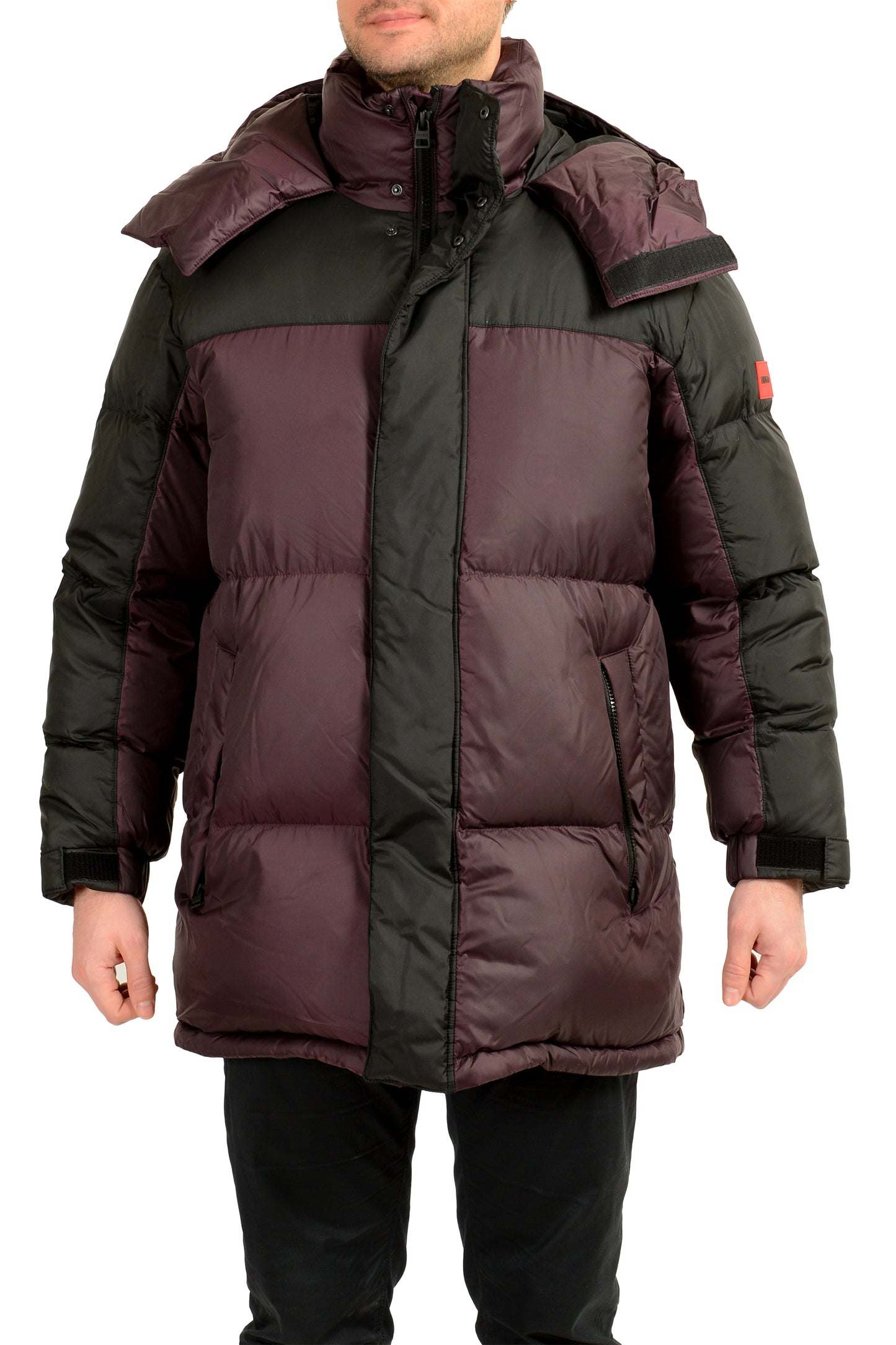 Hugo Boss "Melmus2341" Purple Down Hooded Parka Jacket Coat US M IT 50