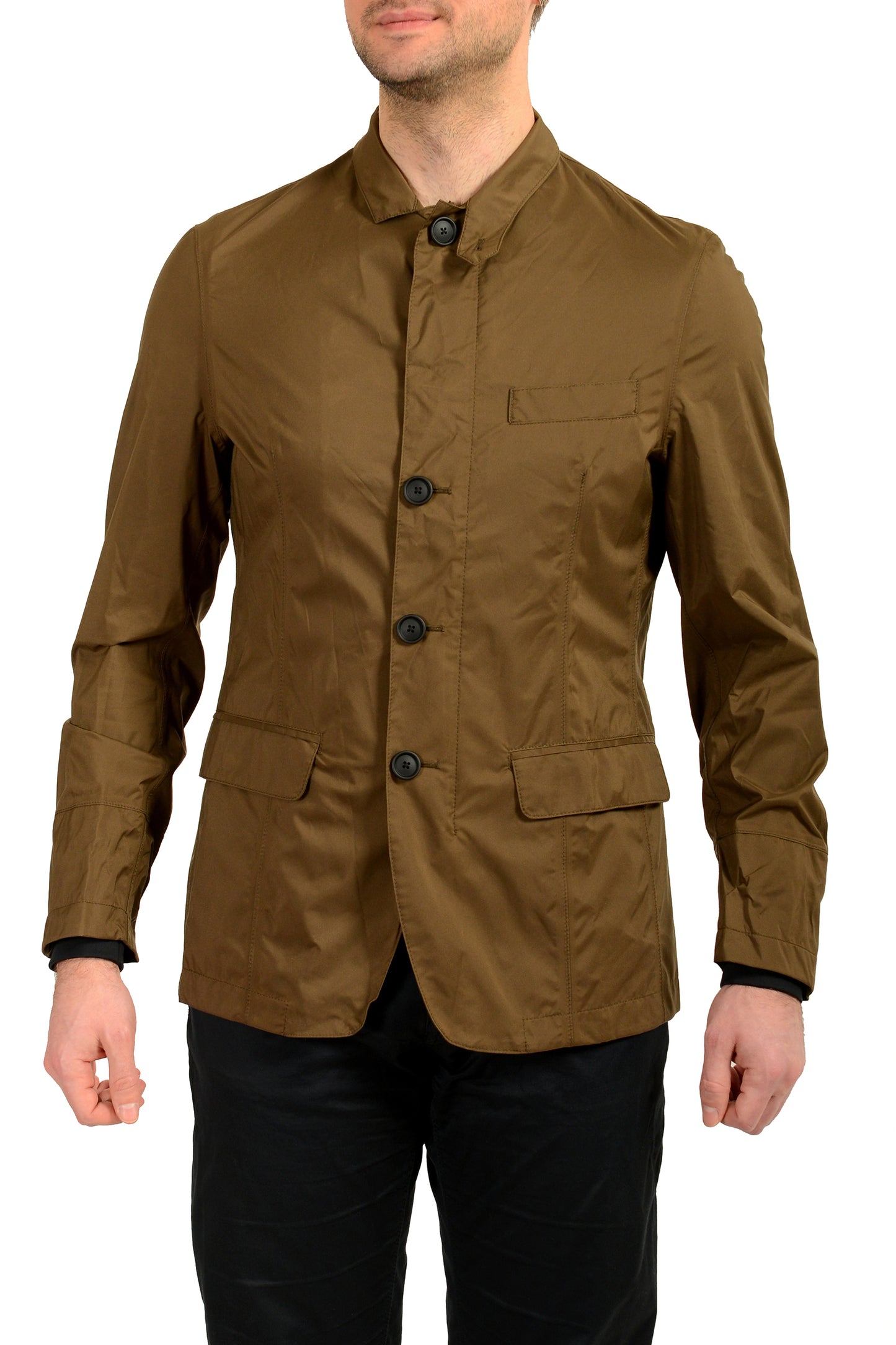 Hugo Boss "P-Hanry-Tape-233F" Slim Fit Olive Windbreaker Jacket US 38R IT 48R