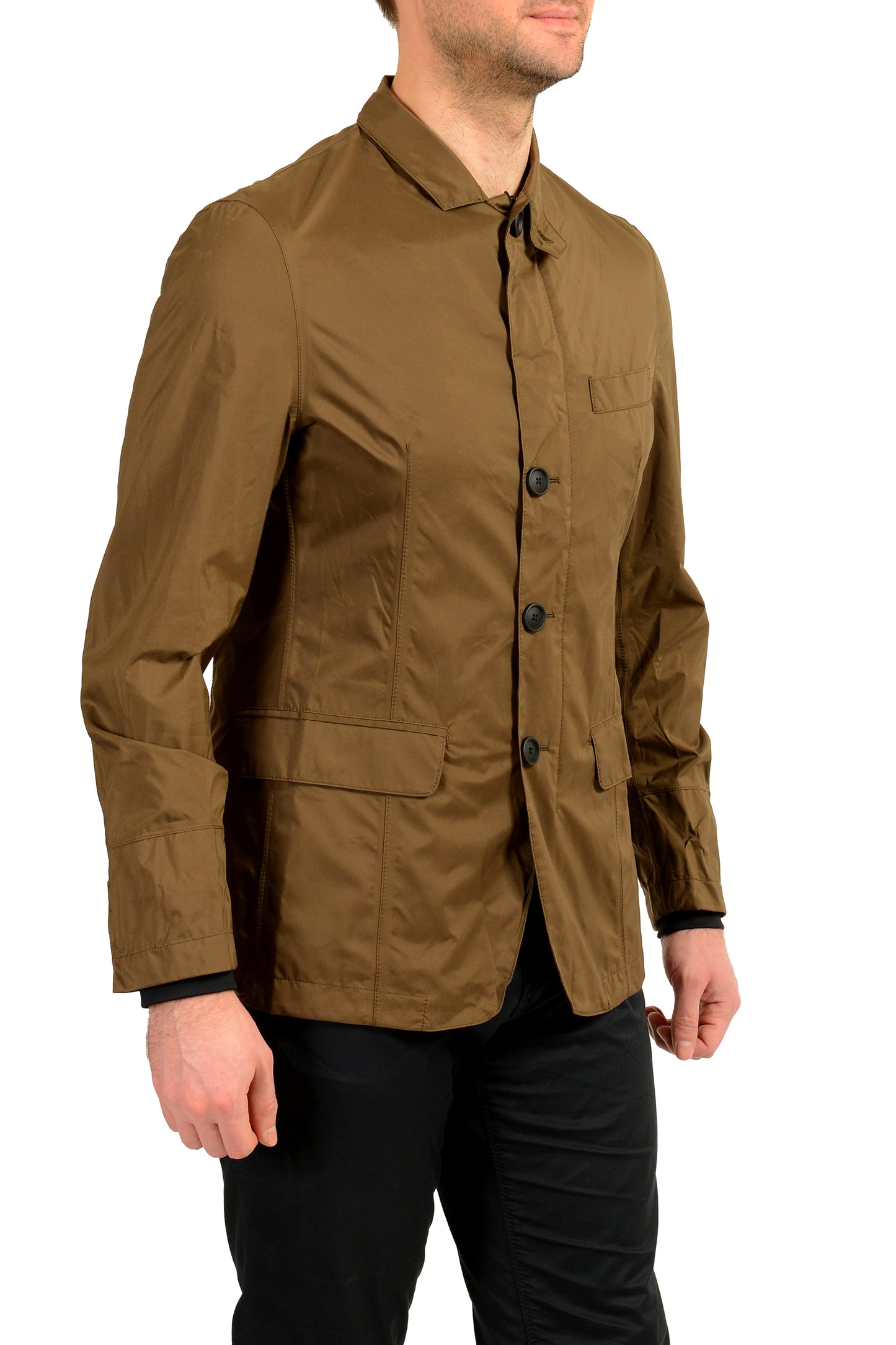 Hugo Boss "P-Hanry-Tape-233F" Slim Fit Olive Windbreaker Jacket US 38R IT 48R