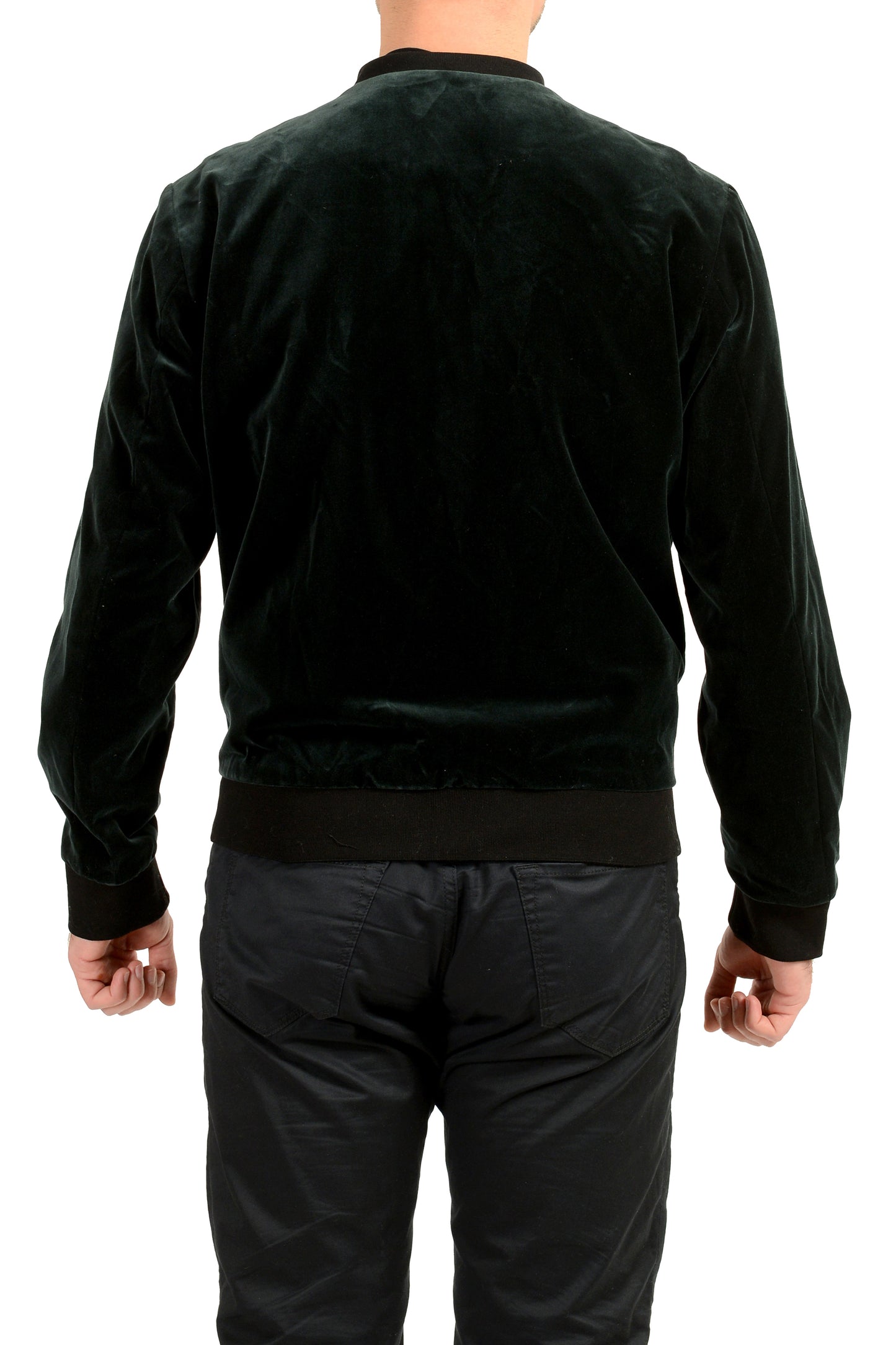 Hugo Boss "C-Hanry-BMB-244" Slim Fit Velour Full Zip Bomber Jacket US 38R IT 48R